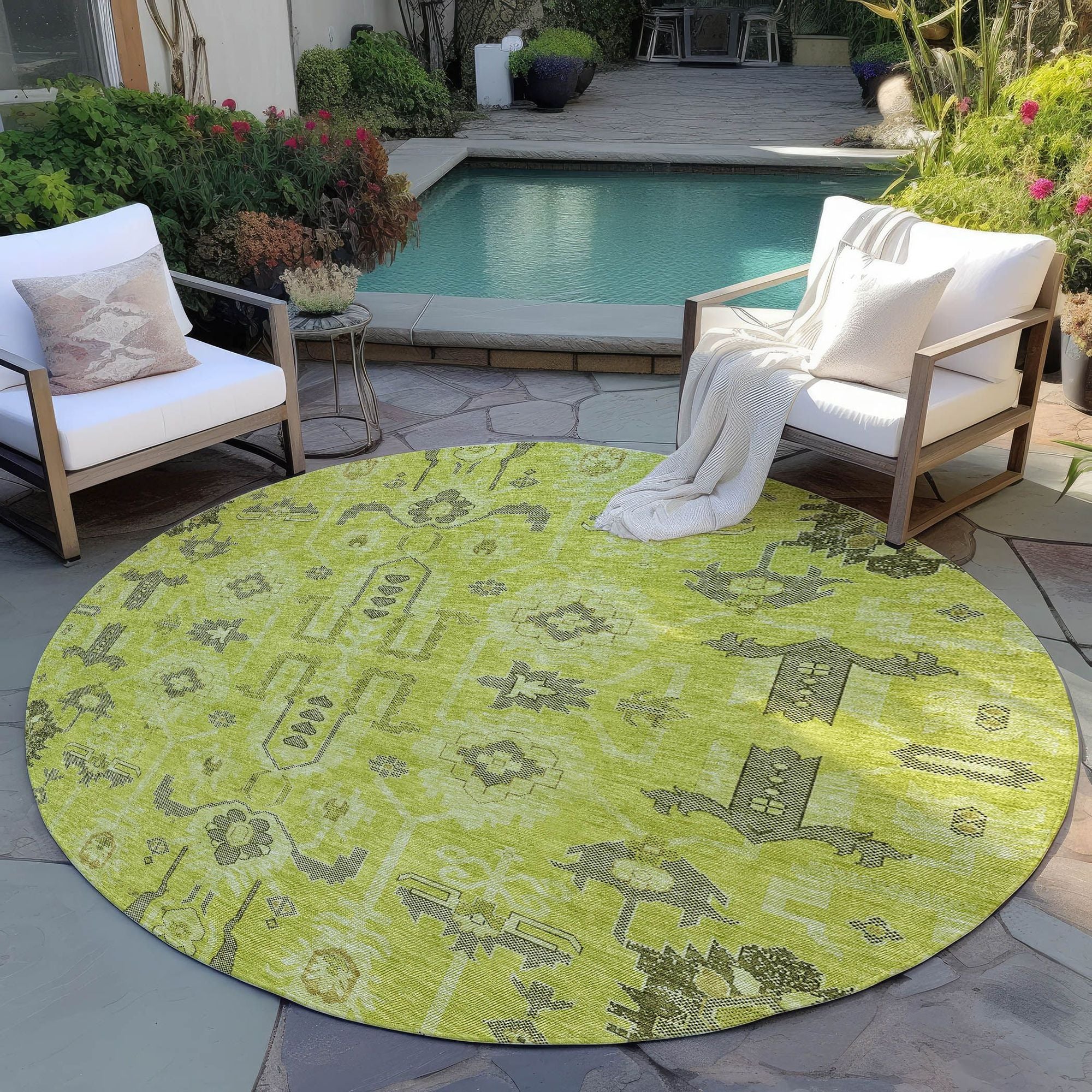 Machine Made ACN697 Aloe Green Rugs #color_aloe green