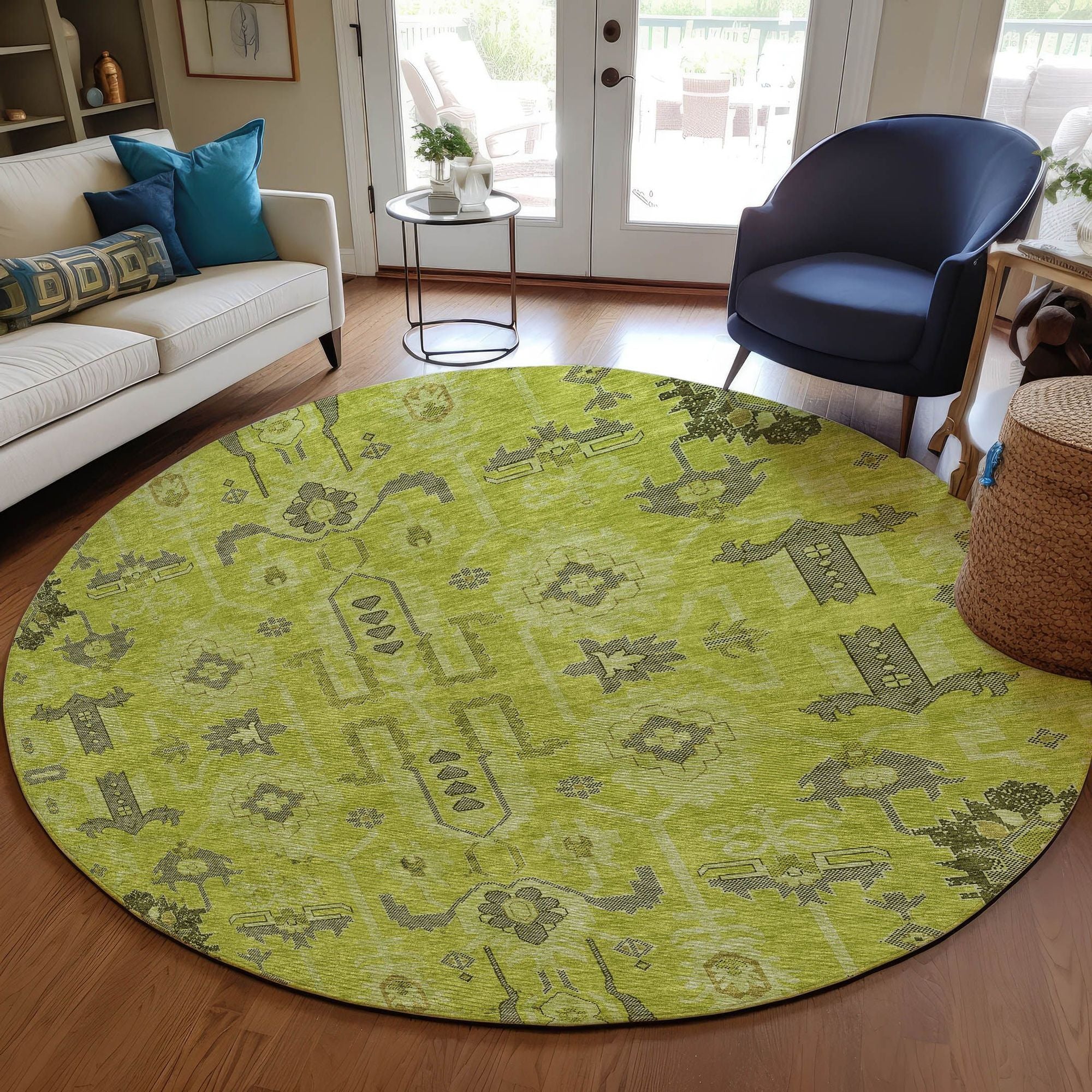 Machine Made ACN697 Aloe Green Rugs #color_aloe green