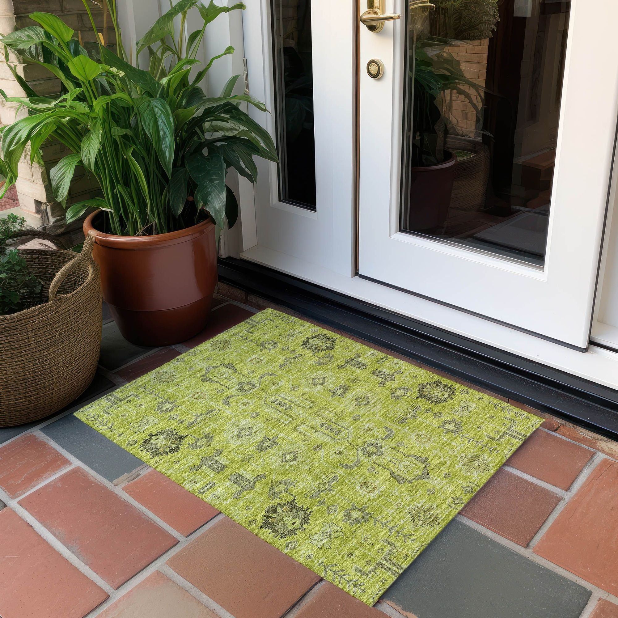 Machine Made ACN697 Aloe Green Rugs #color_aloe green