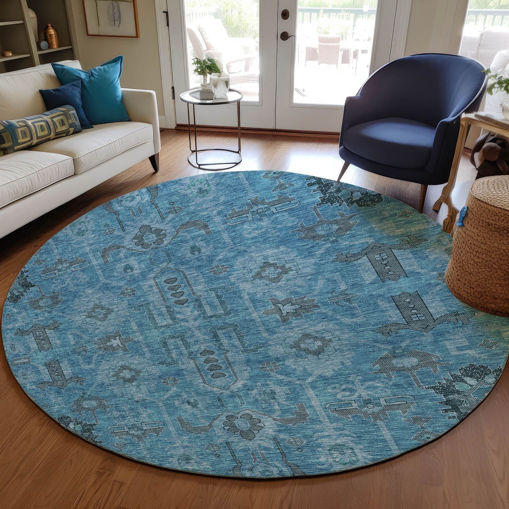 Machine Made ACN697 Blue  Rugs #color_blue 