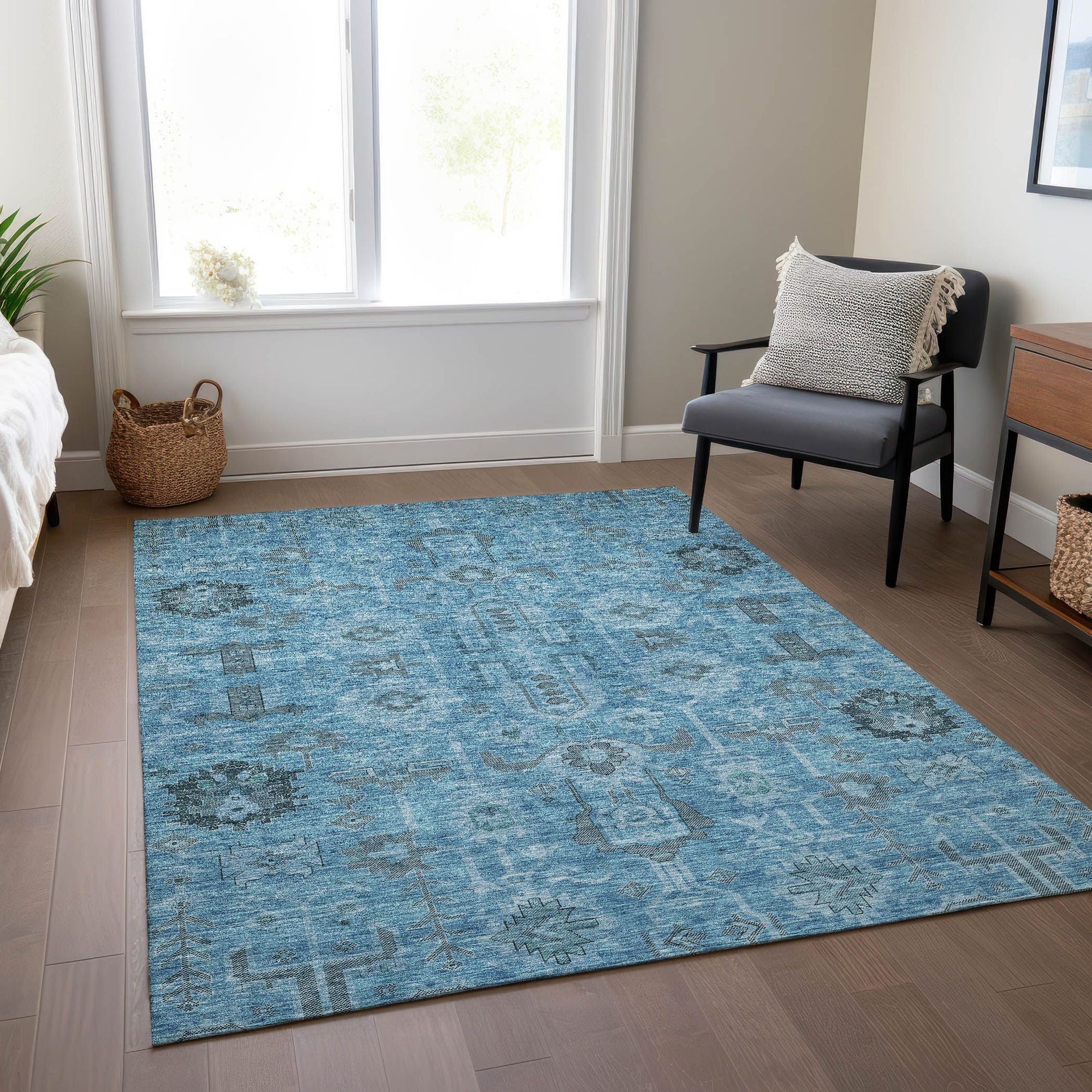 Machine Made ACN697 Blue  Rugs #color_blue 