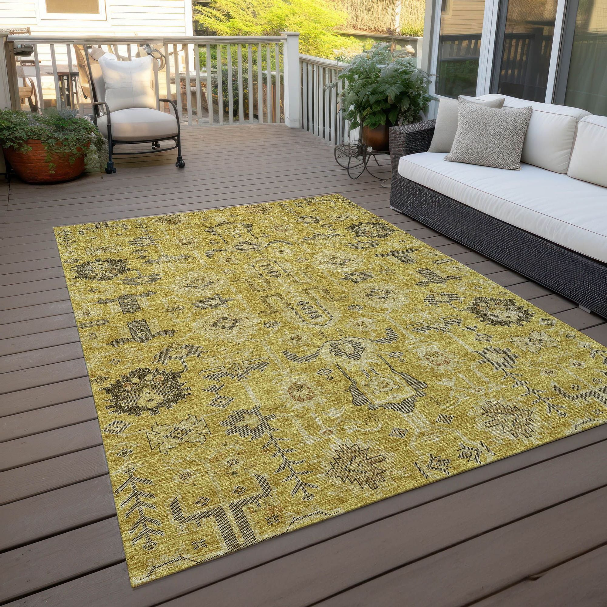 Machine Made ACN697 Gold  Rugs #color_gold 