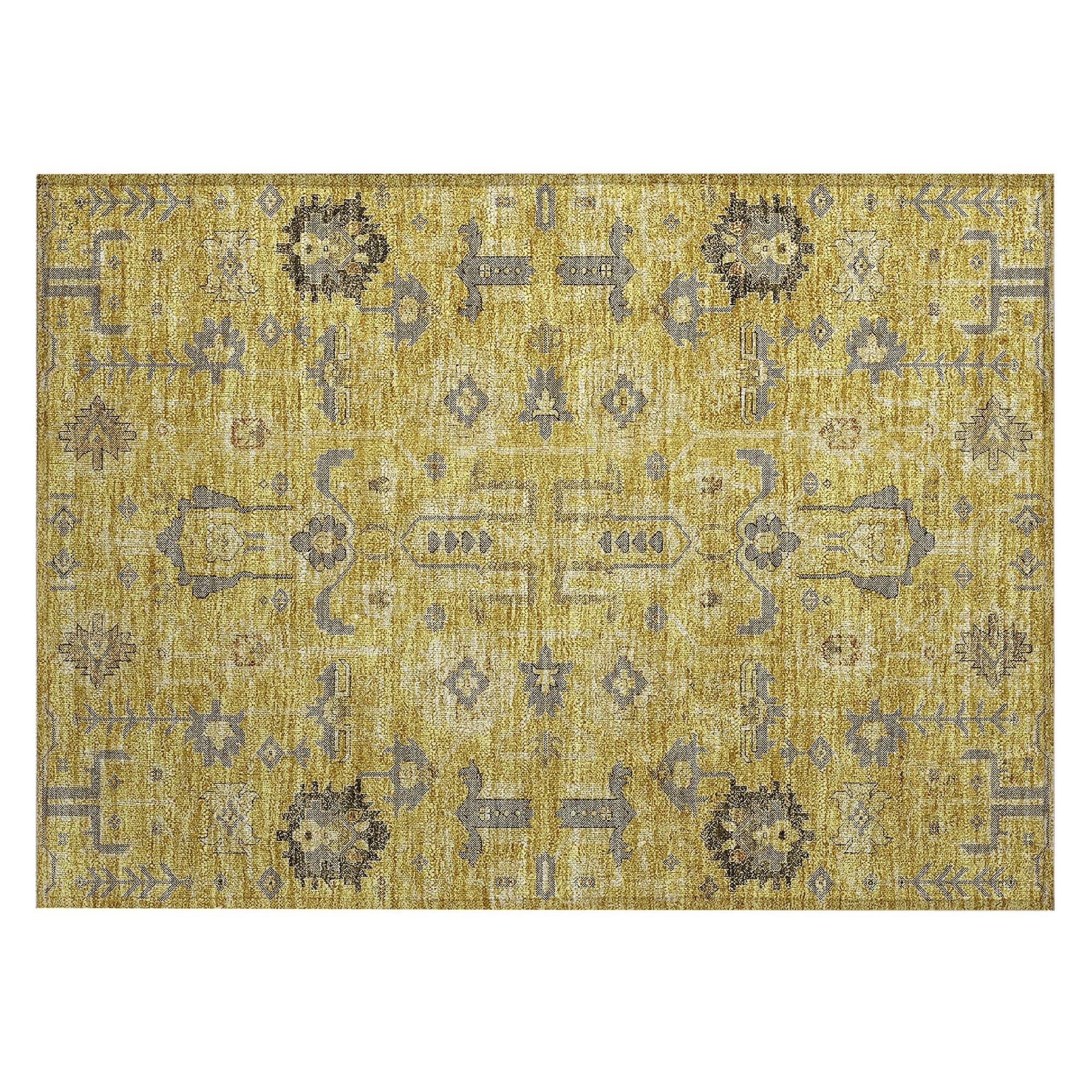 Machine Made ACN697 Gold  Rugs #color_gold 