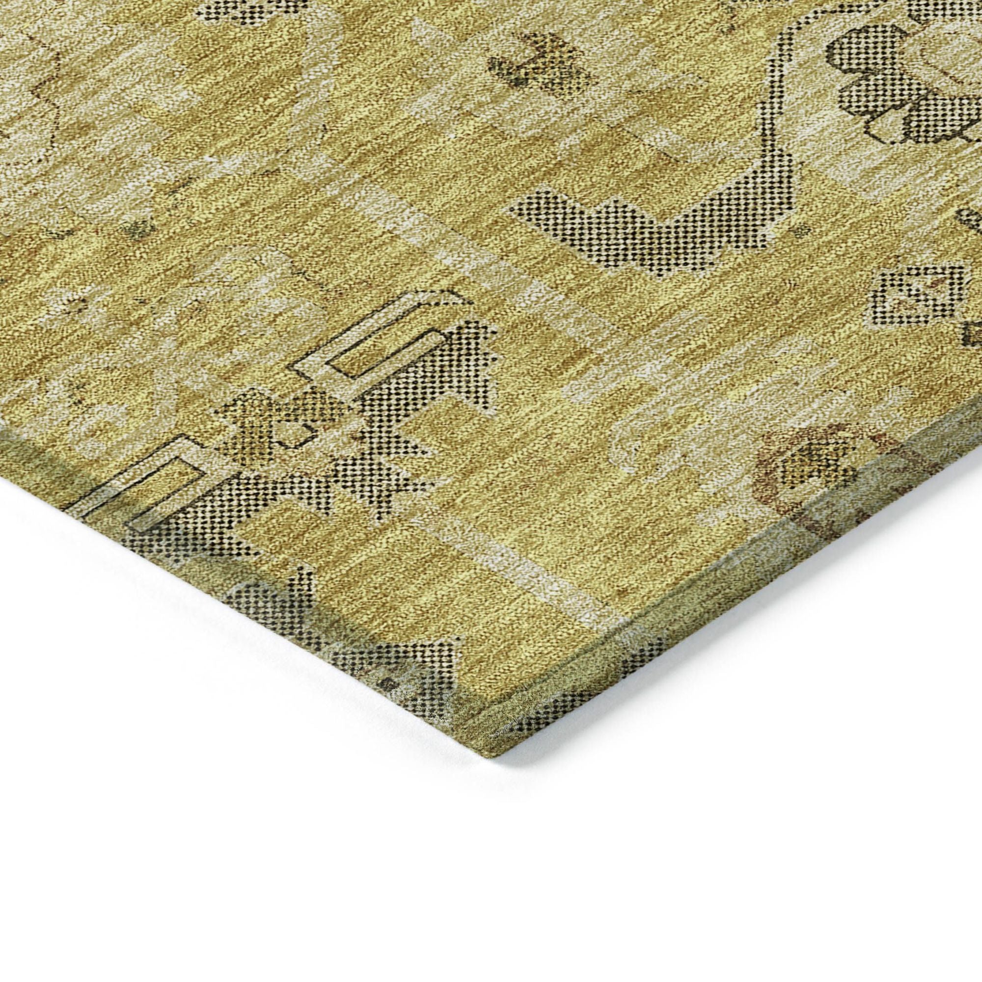 Machine Made ACN697 Gold  Rugs #color_gold 