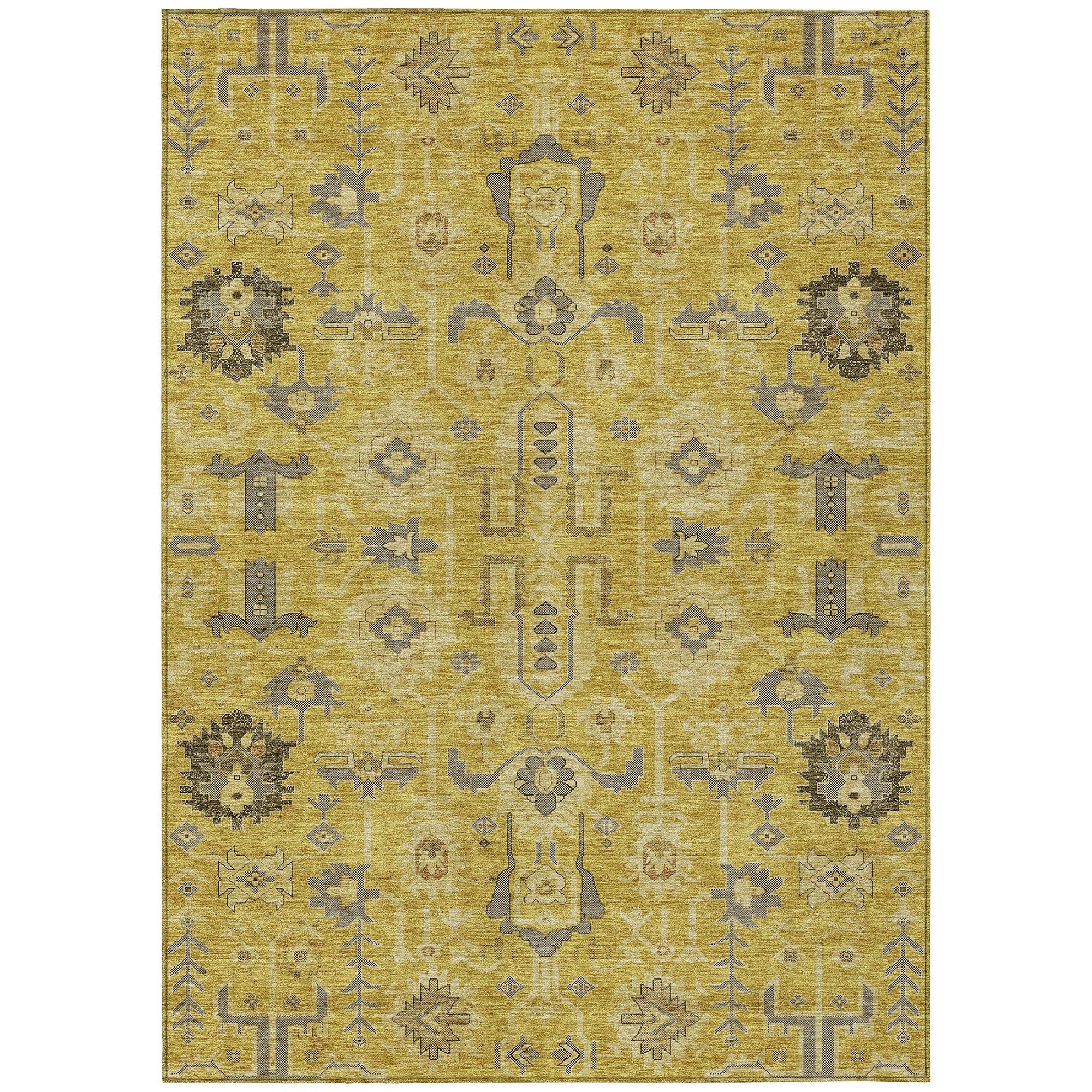 Machine Made ACN697 Gold  Rugs #color_gold 