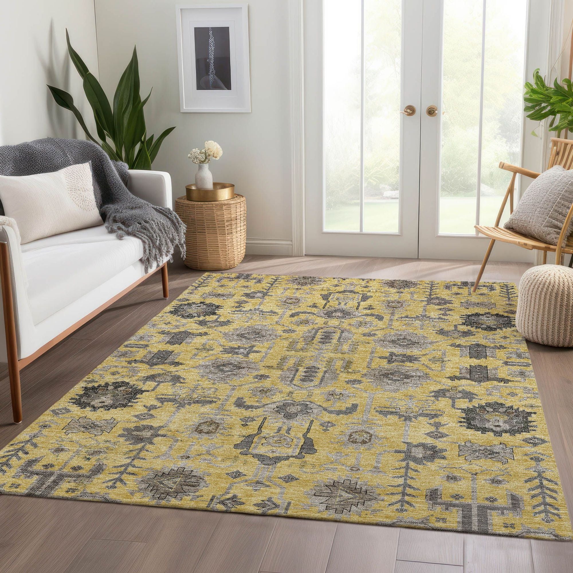 Machine Made ACN697 Honey Gold Rugs #color_honey gold