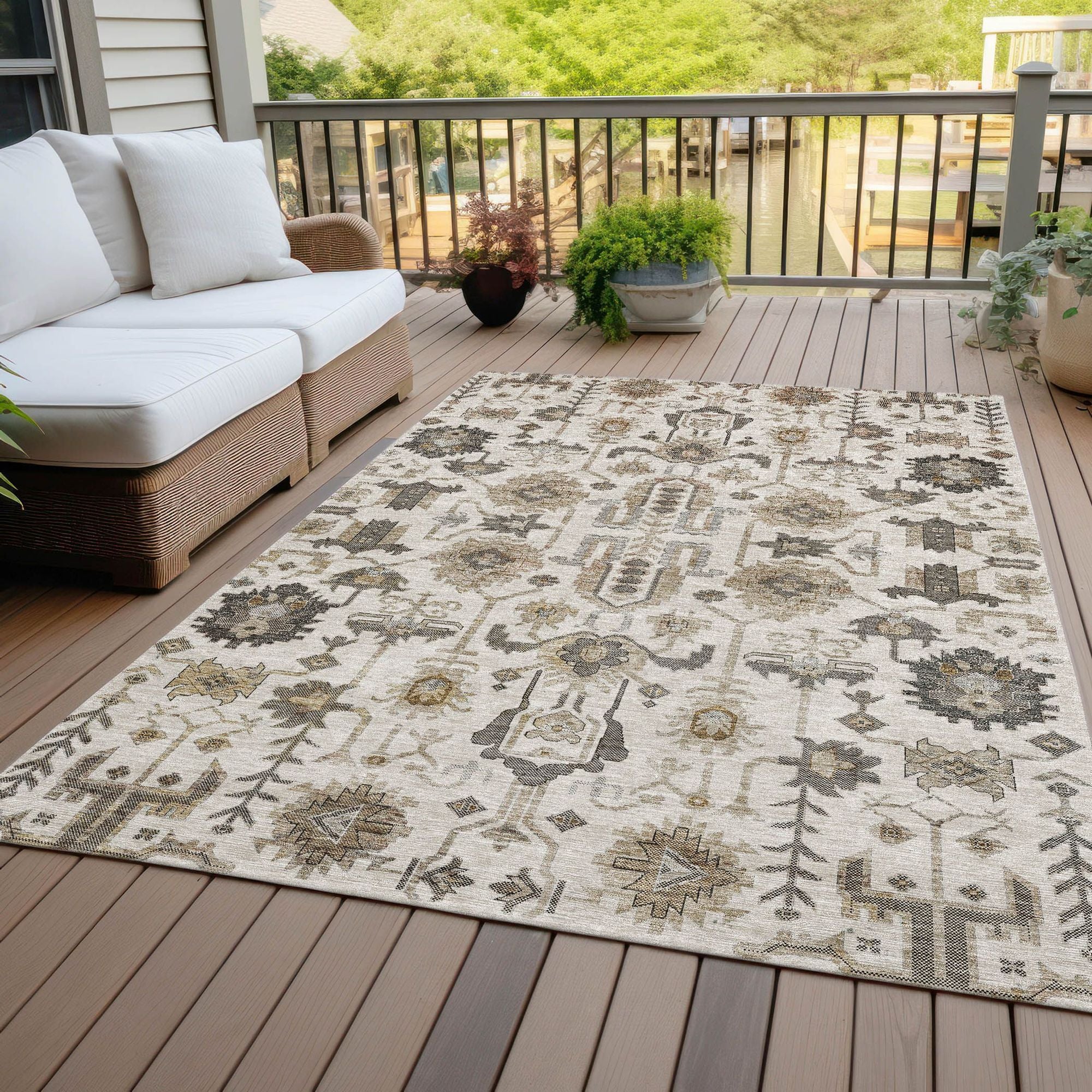 Machine Made ACN697 Ivory  Rugs #color_ivory 