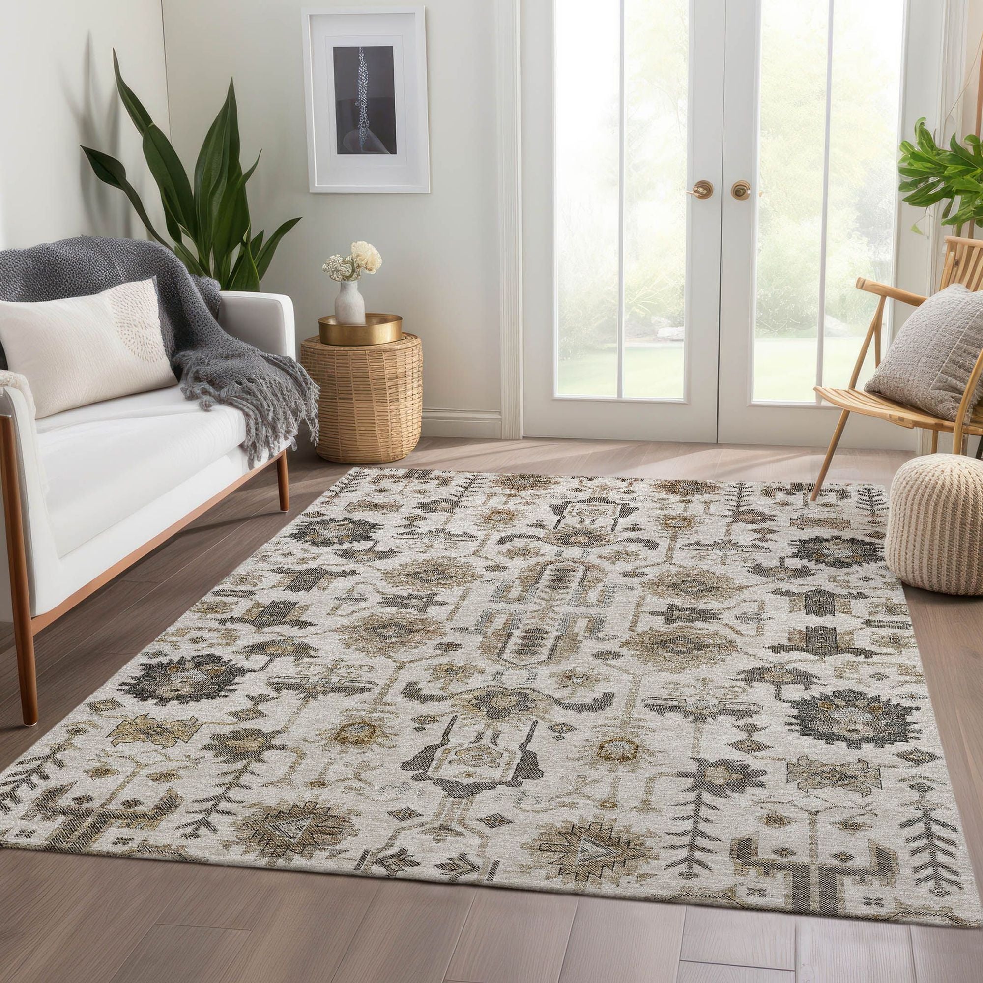 Machine Made ACN697 Ivory  Rugs #color_ivory 