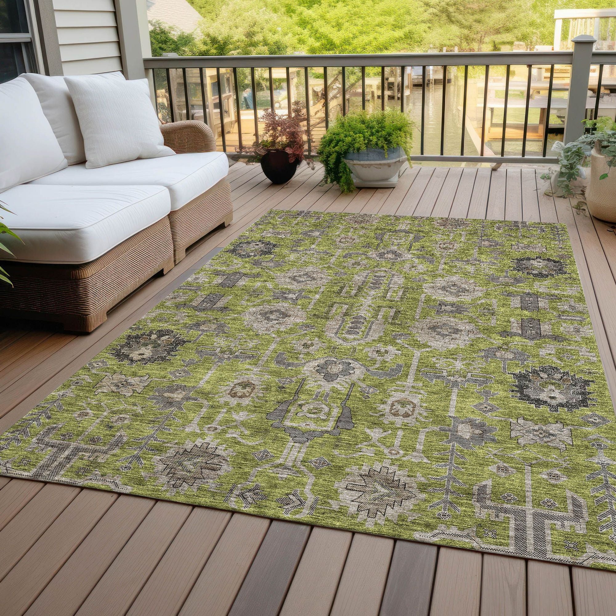 Machine Made ACN697 Olive Green Rugs #color_olive green