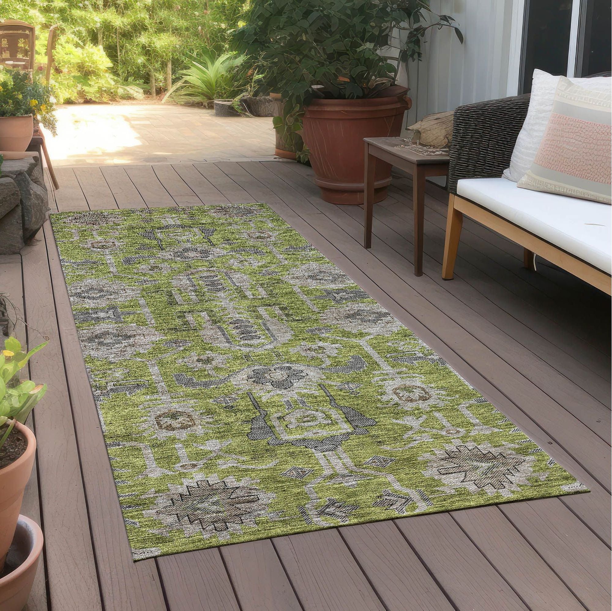 Machine Made ACN697 Olive Green Rugs #color_olive green