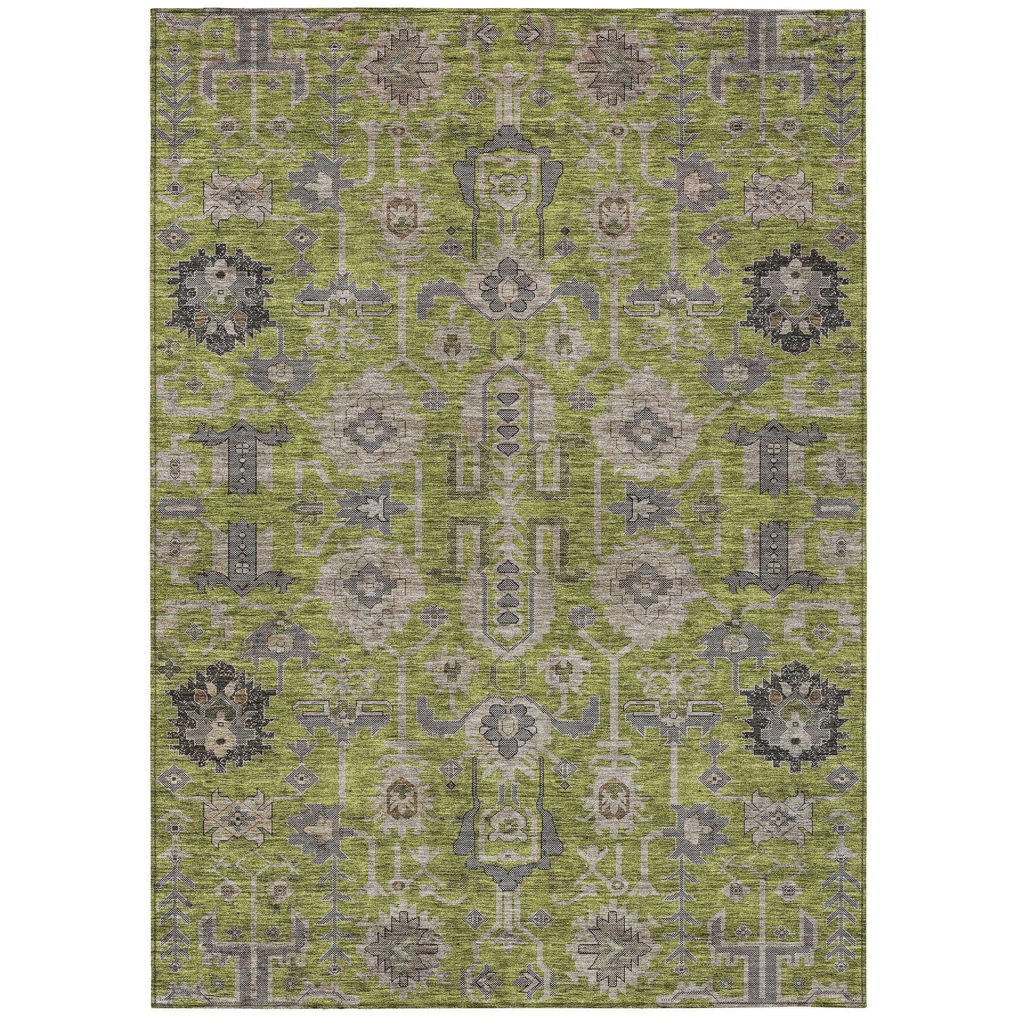 Machine Made ACN697 Olive Green Rugs #color_olive green