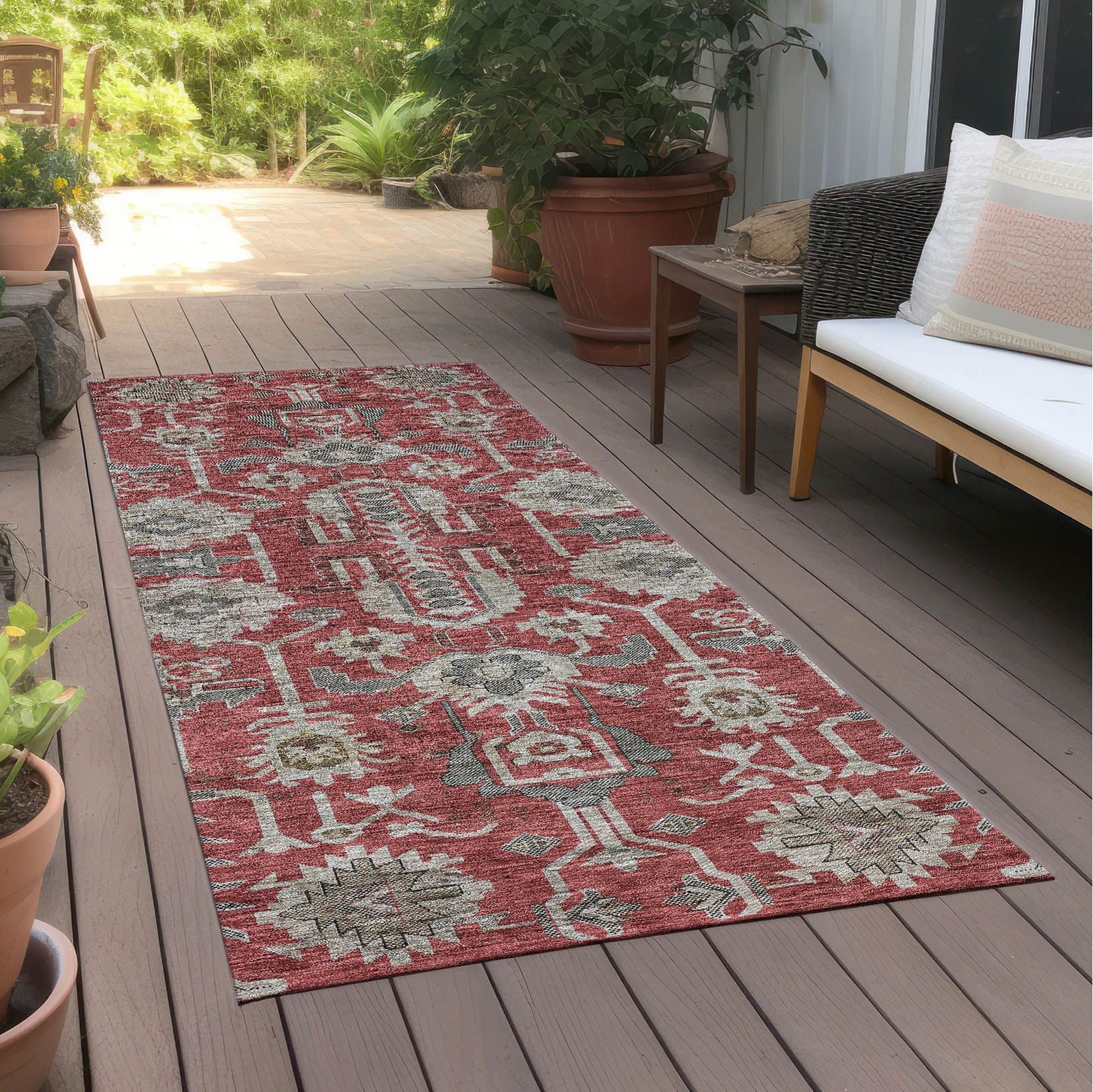 Machine Made ACN697 Red  Rugs #color_red 