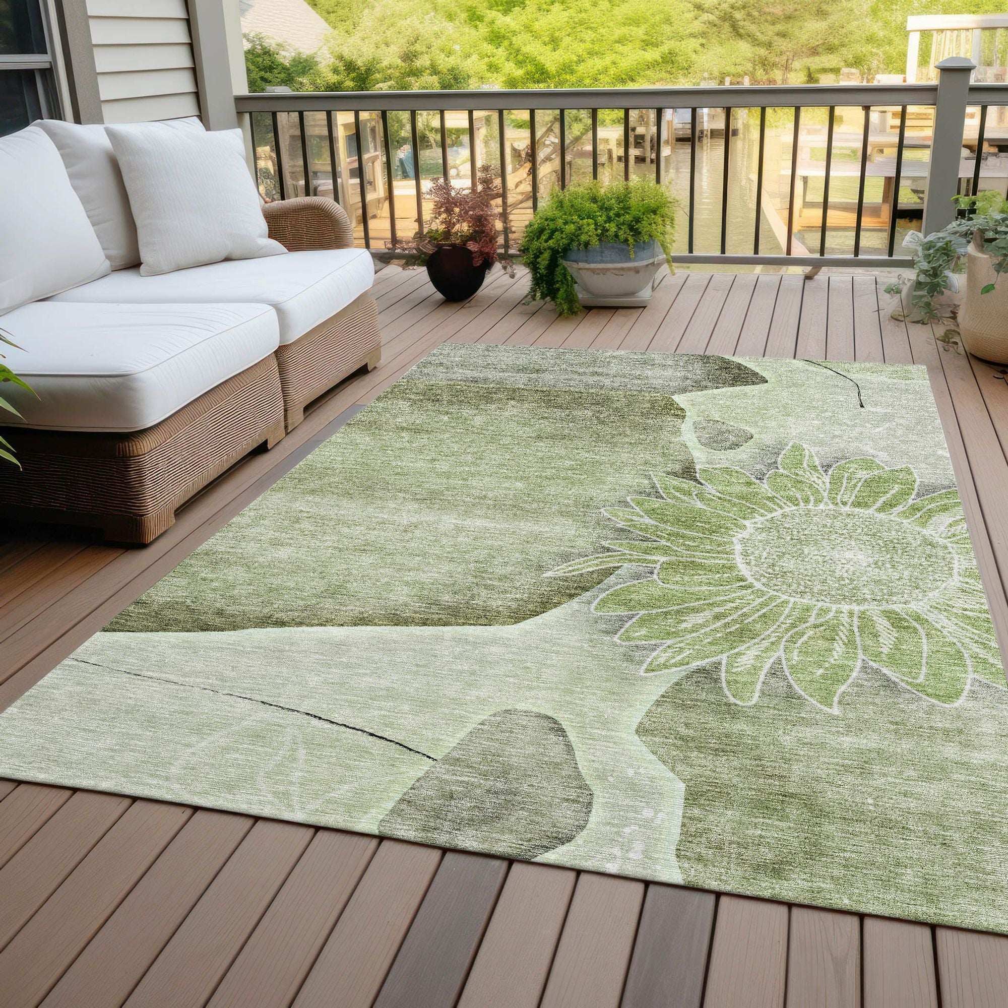 Machine Made ACN700 Aloe Green Rugs #color_aloe green