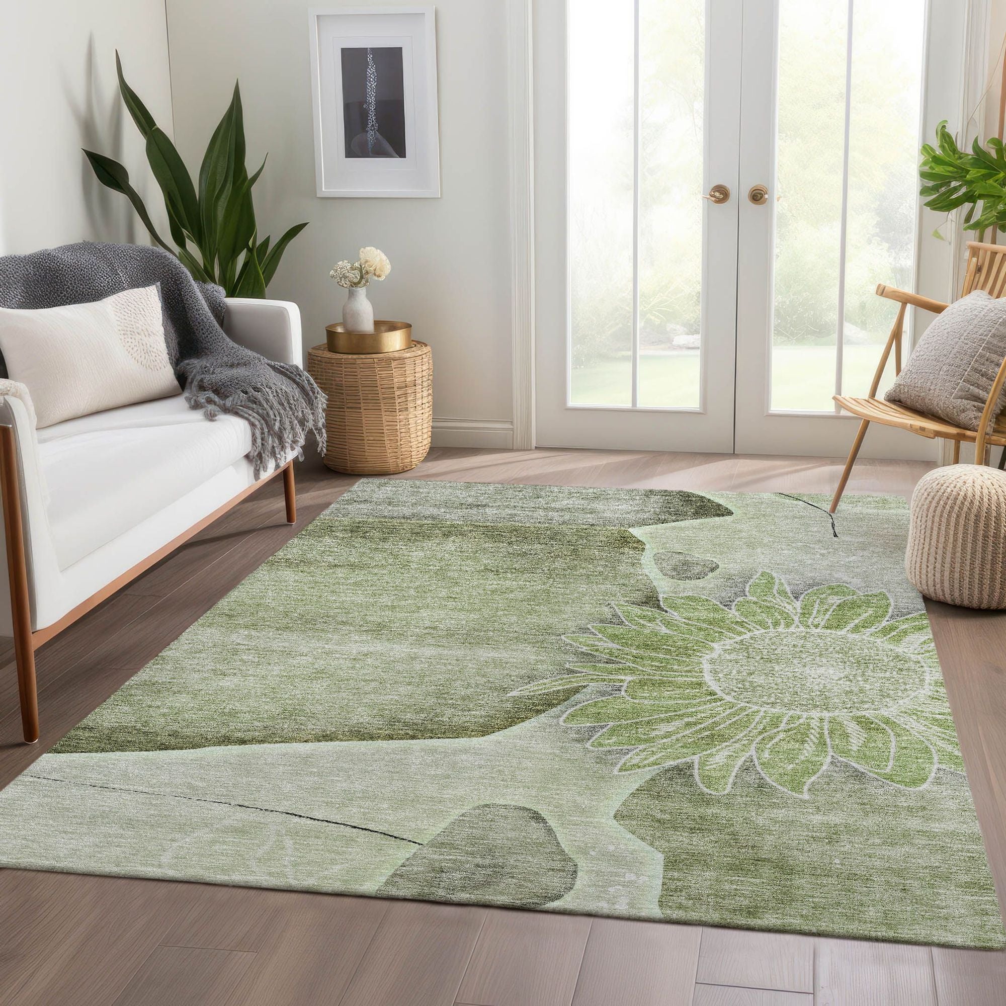 Machine Made ACN700 Aloe Green Rugs #color_aloe green