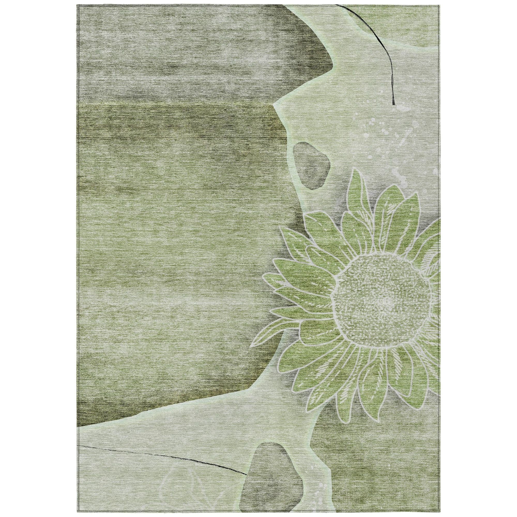 Machine Made ACN700 Aloe Green Rugs #color_aloe green