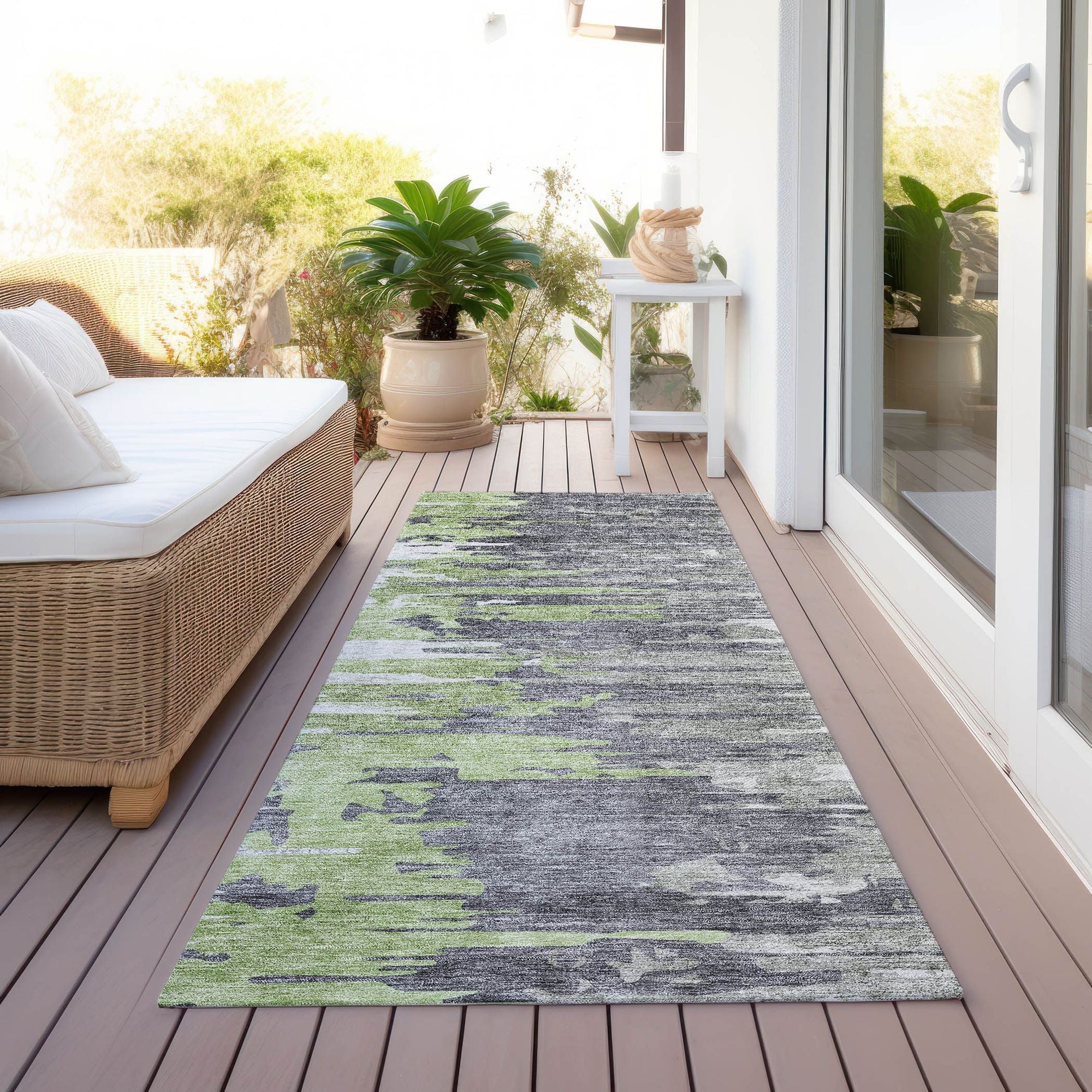 Machine Made ACN704 Green  Rugs #color_green 