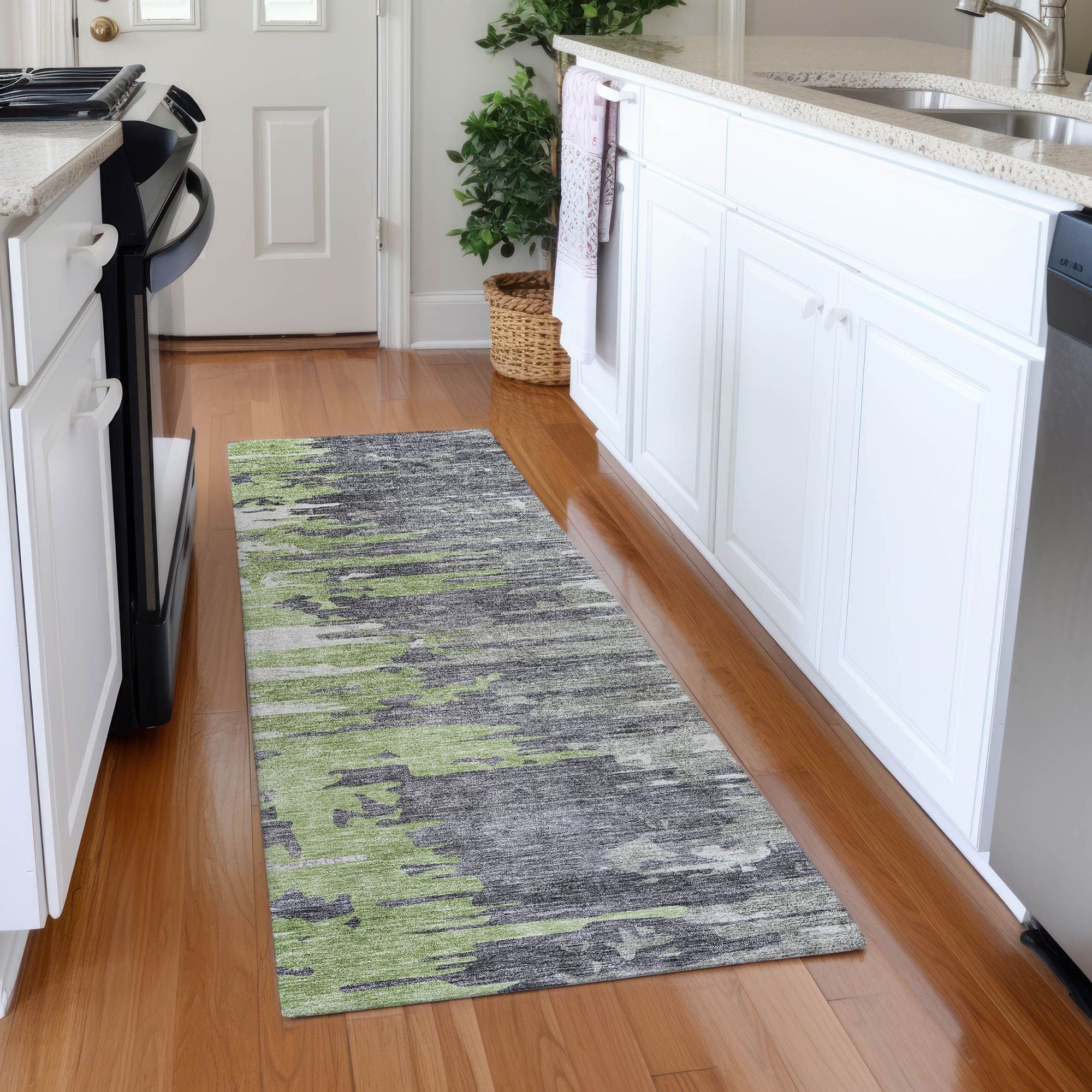 Machine Made ACN704 Green  Rugs #color_green 