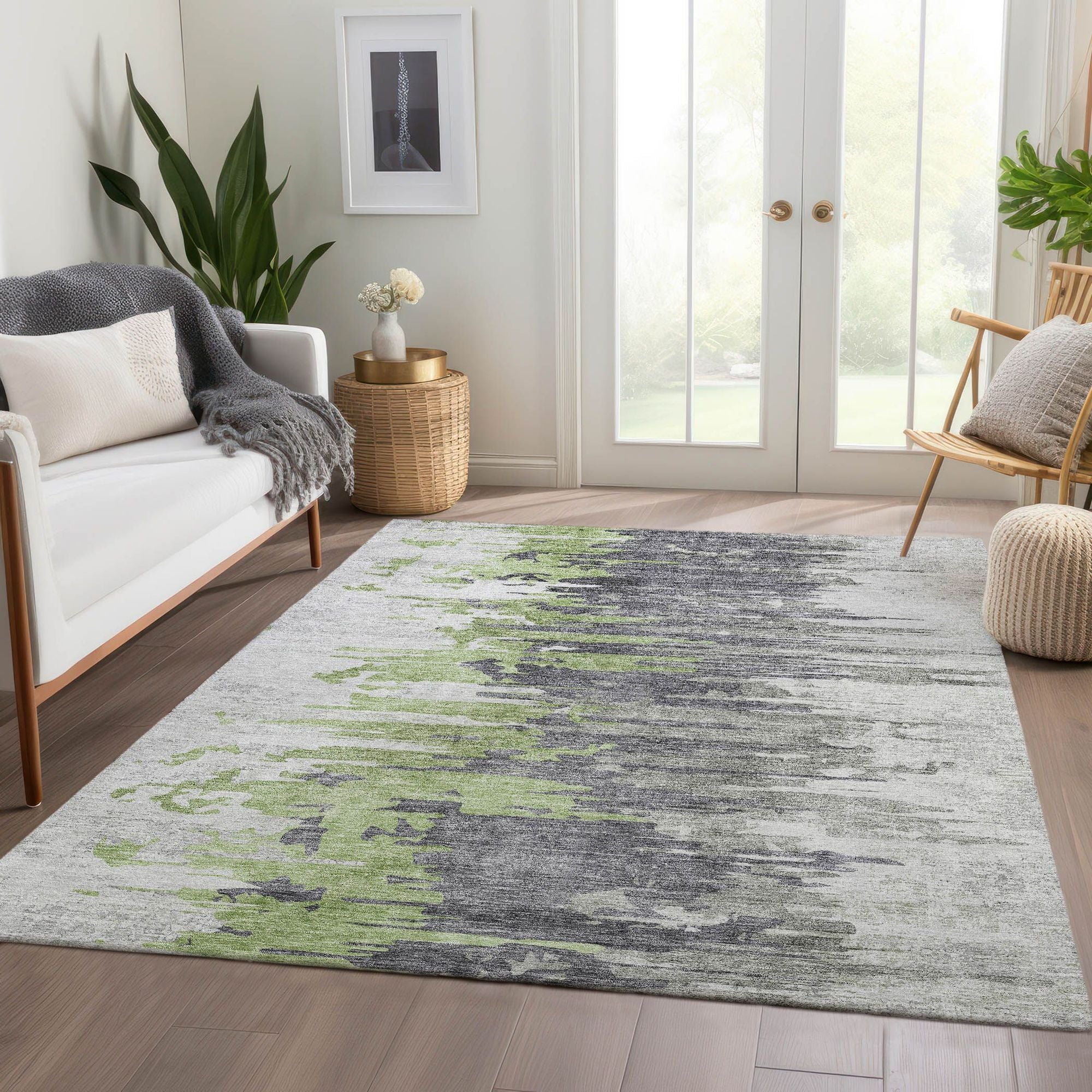 Machine Made ACN704 Green  Rugs #color_green 