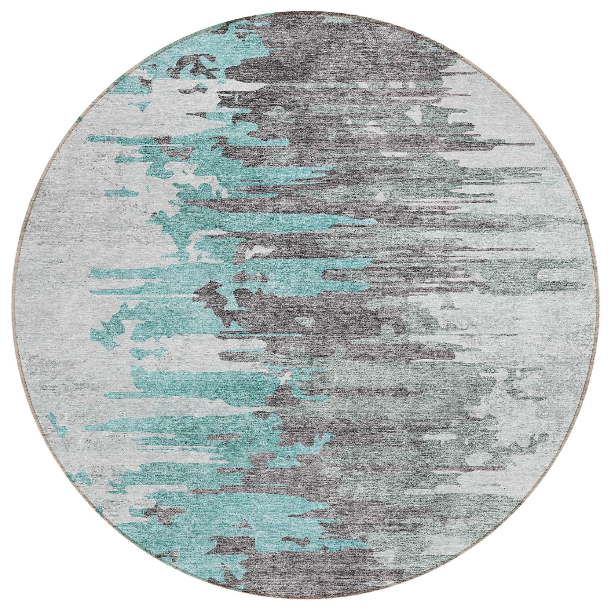 Machine Made ACN704 Teal  Rugs #color_teal 