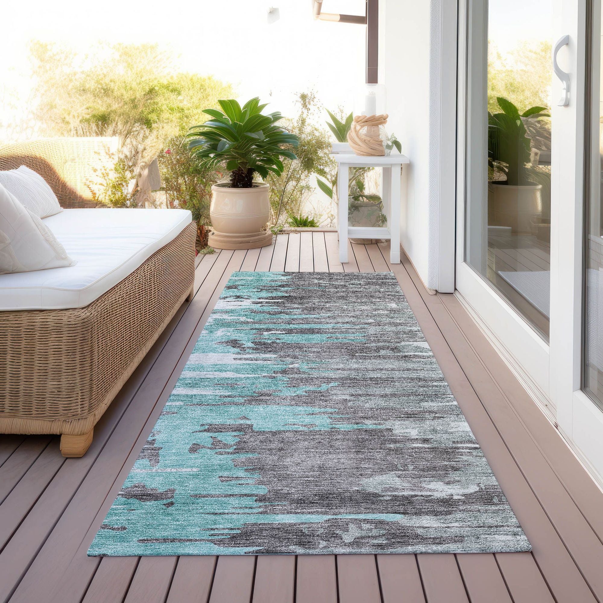 Machine Made ACN704 Teal  Rugs #color_teal 