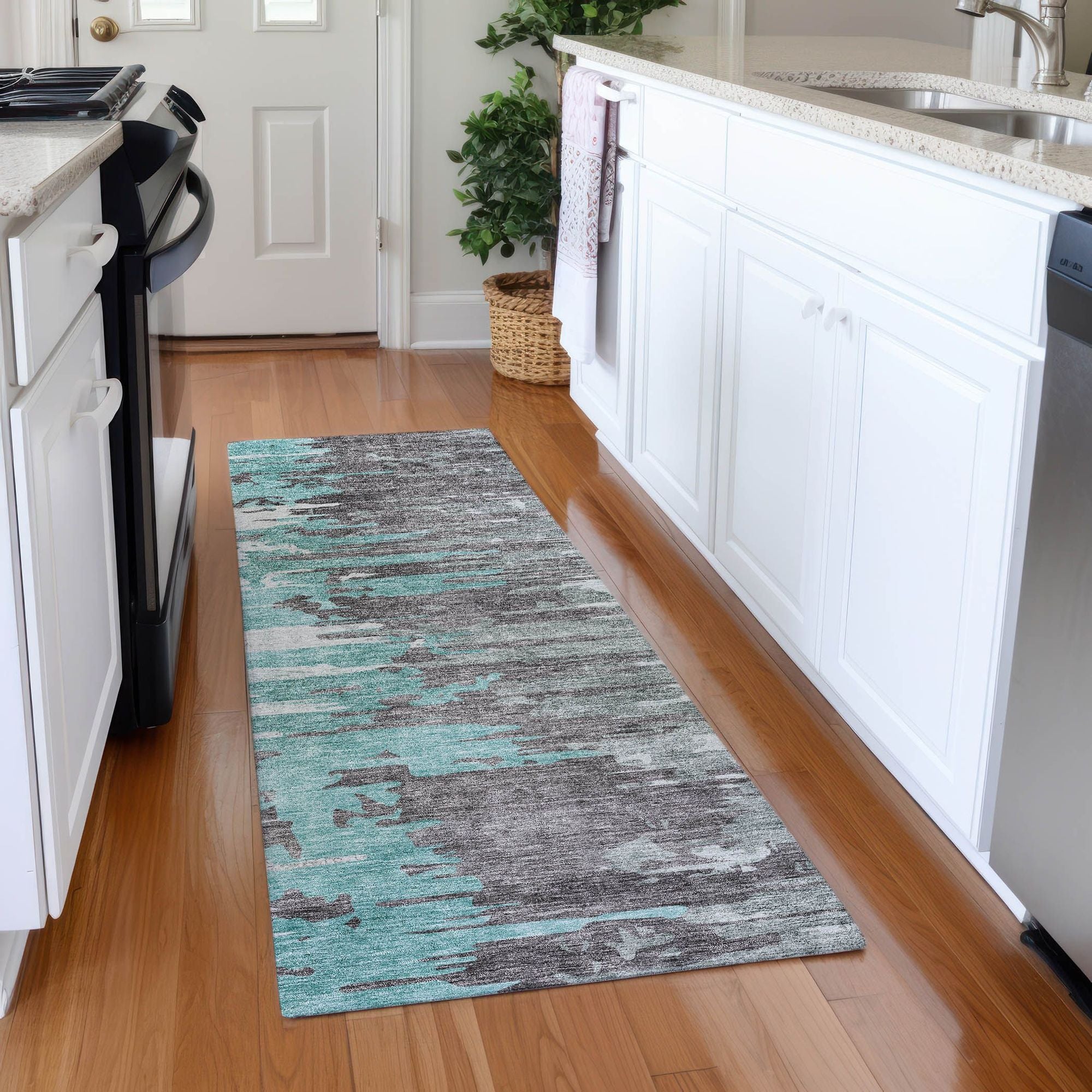 Machine Made ACN704 Teal  Rugs #color_teal 