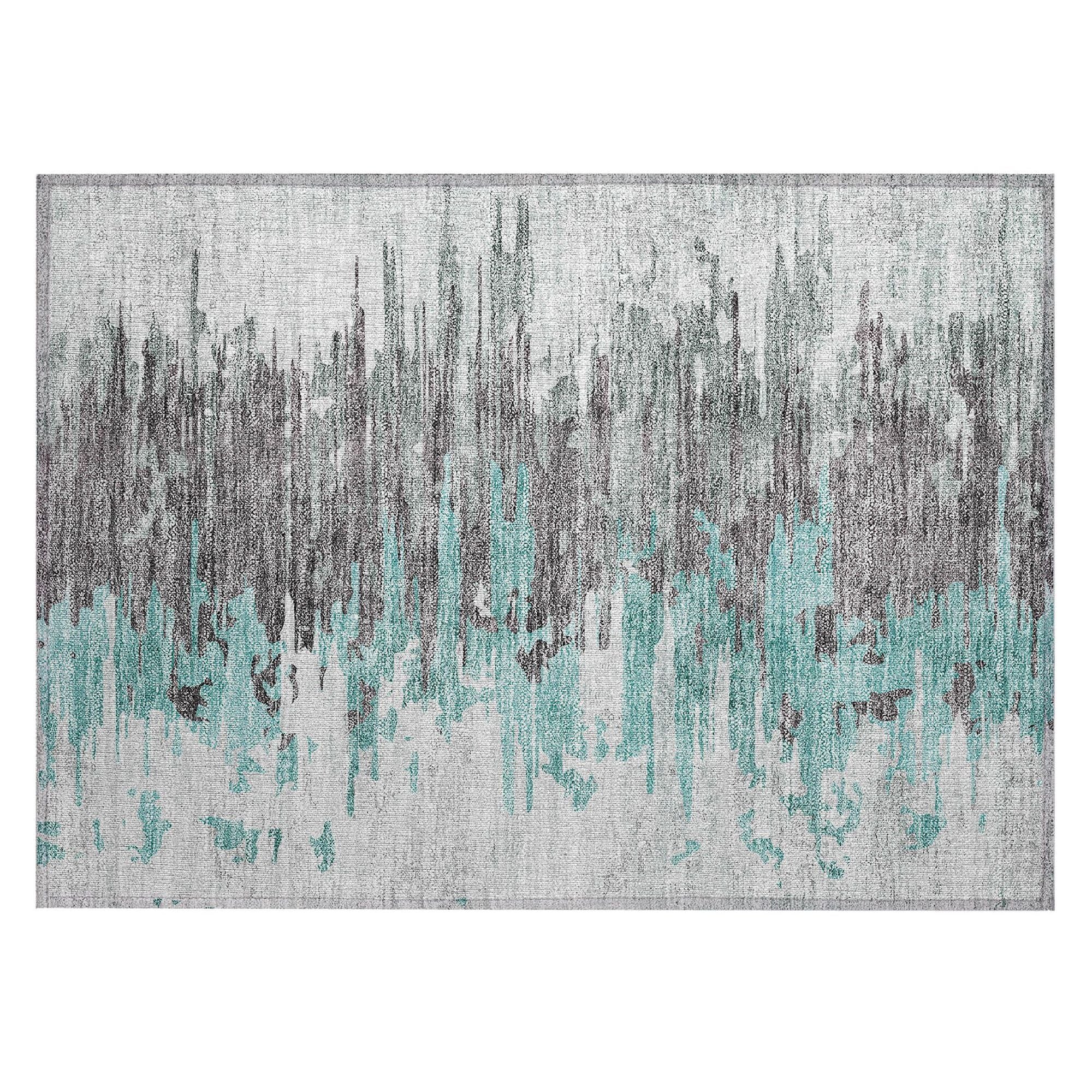 Machine Made ACN704 Teal  Rugs #color_teal 