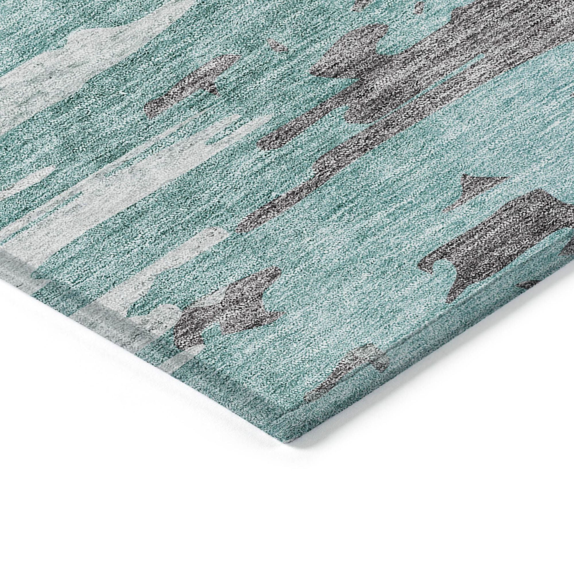 Machine Made ACN704 Teal  Rugs #color_teal 