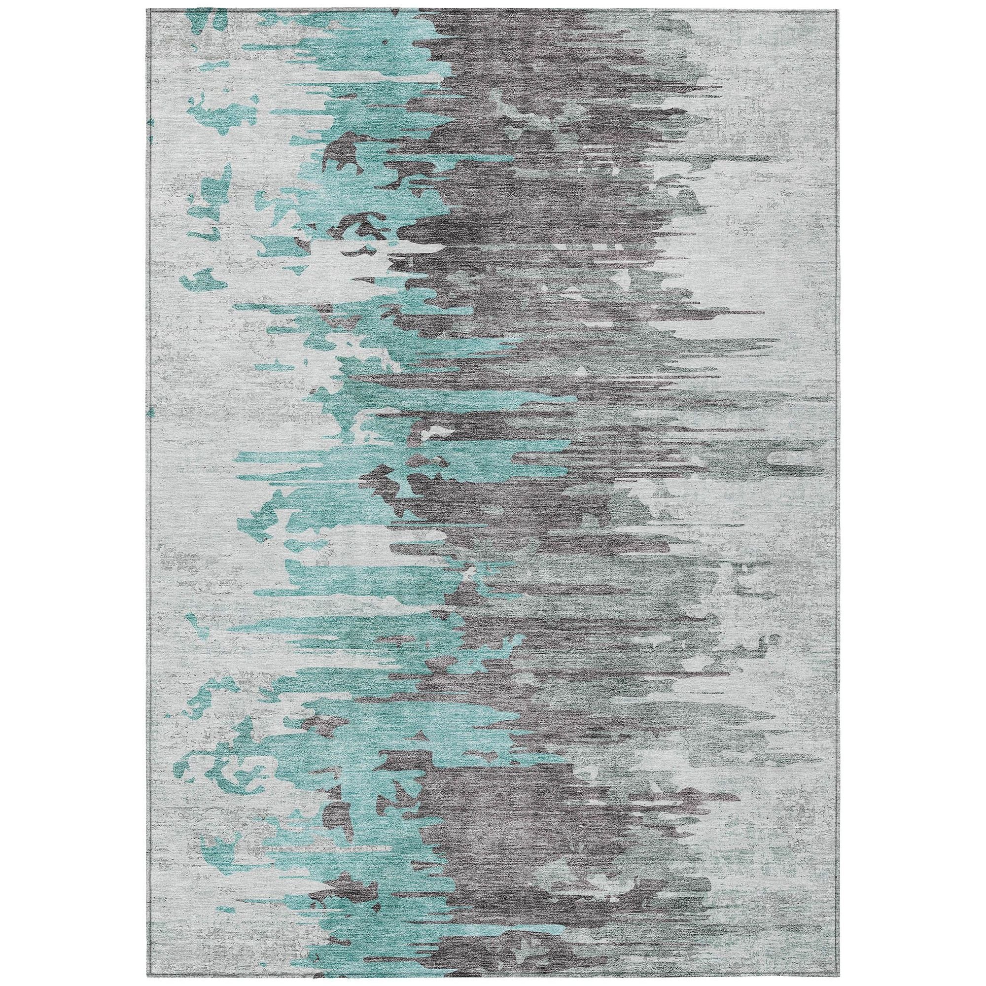 Machine Made ACN704 Teal  Rugs #color_teal 