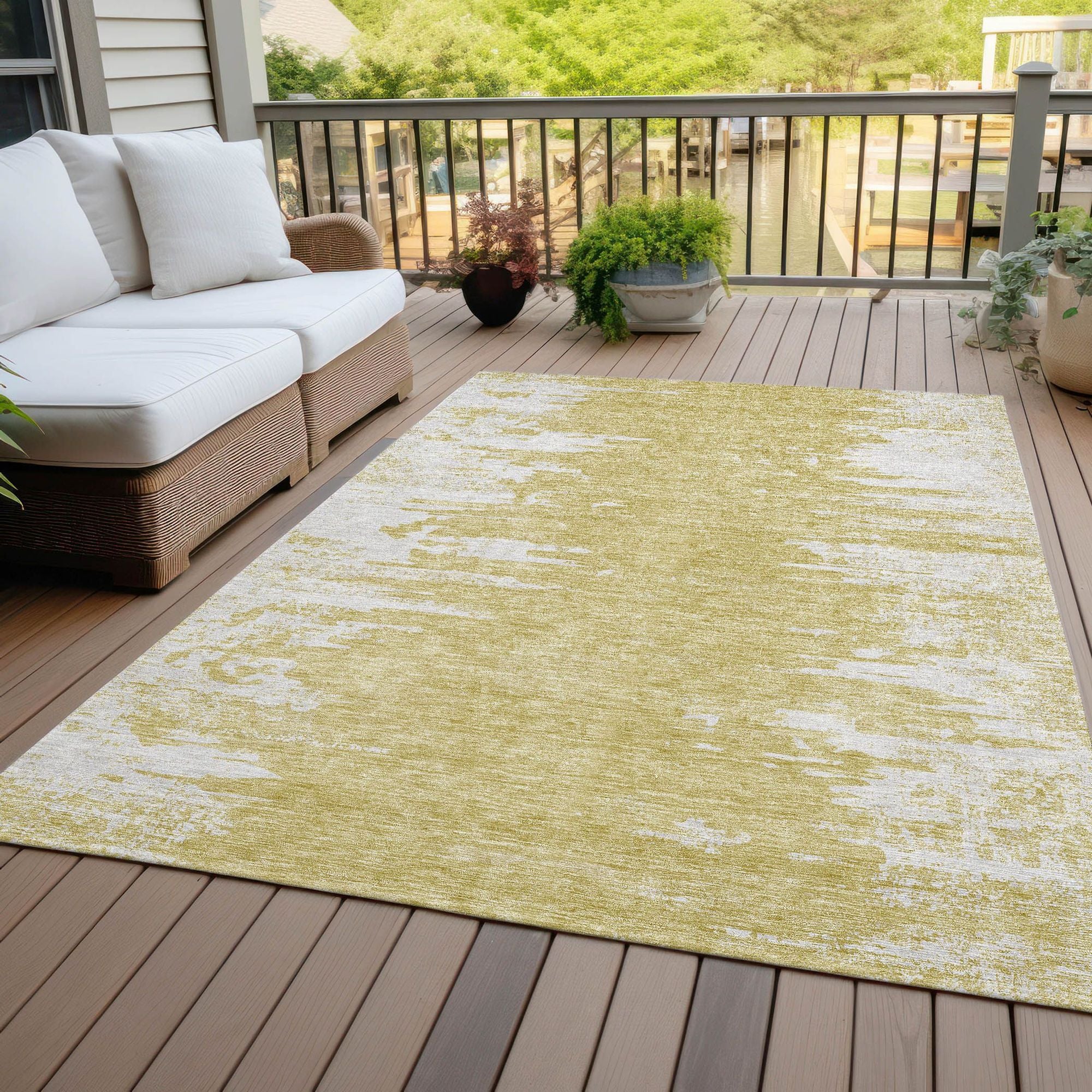 Machine Made ACN705 Gold  Rugs #color_gold 