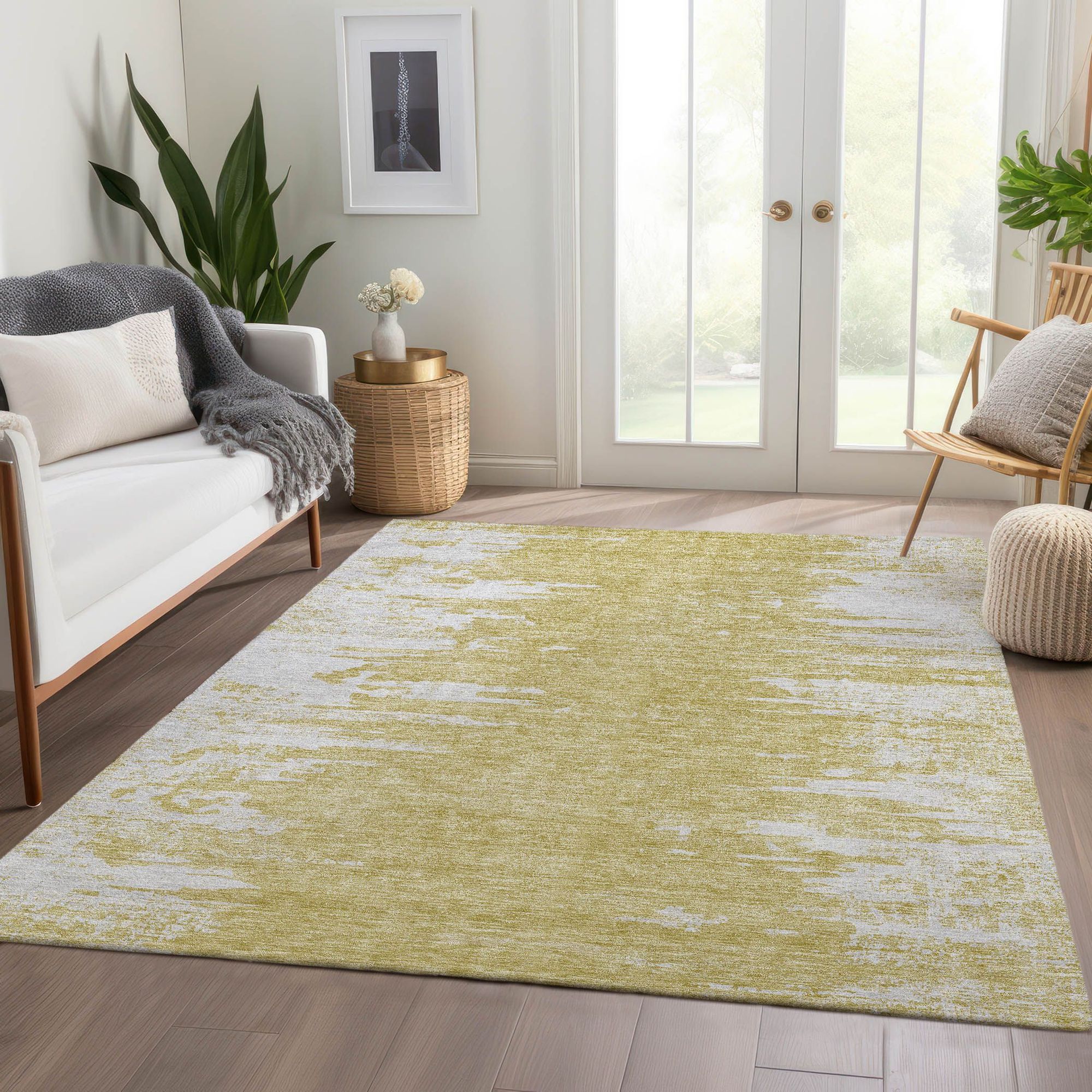 Machine Made ACN705 Gold  Rugs #color_gold 