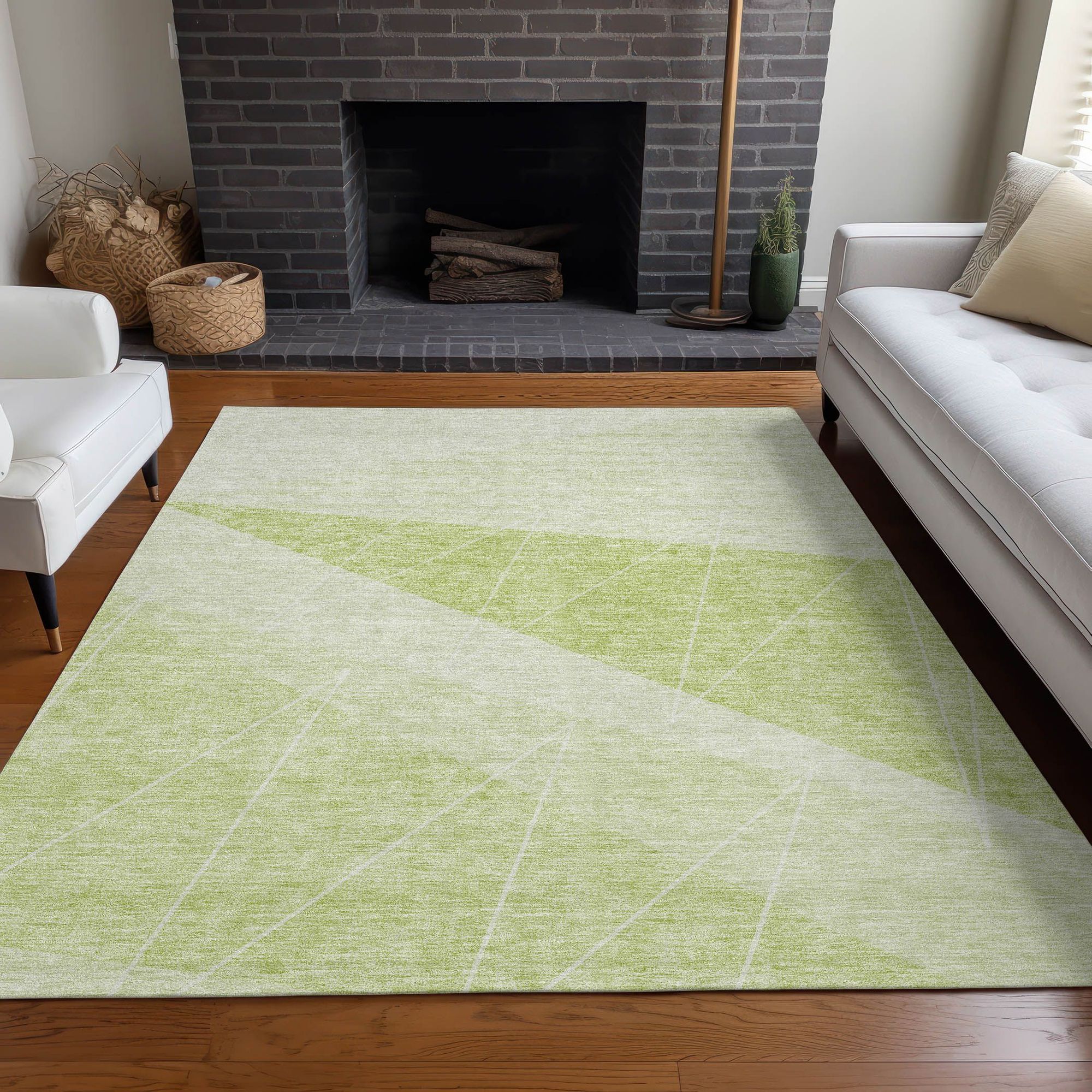 Machine Made ACN706 Aloe Green Rugs #color_aloe green