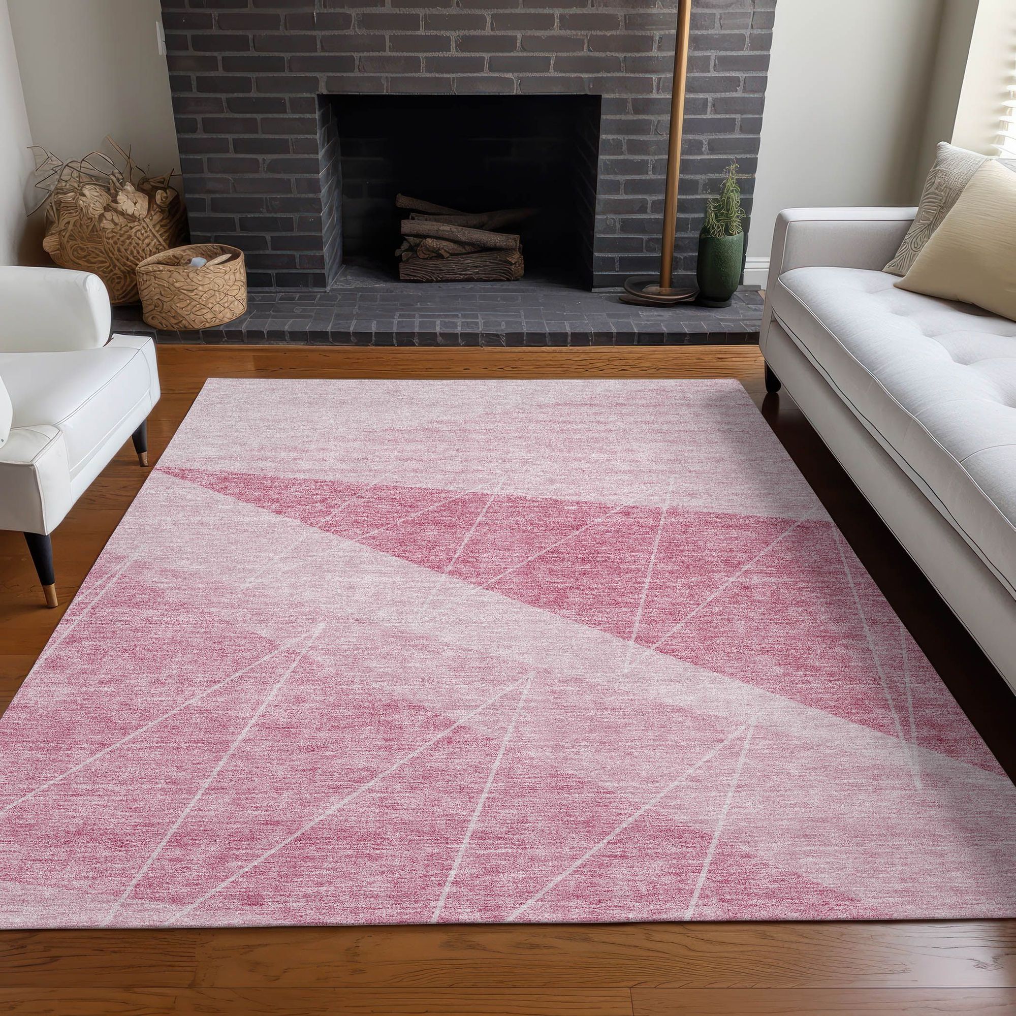 Machine Made ACN706 Pink  Rugs #color_pink 