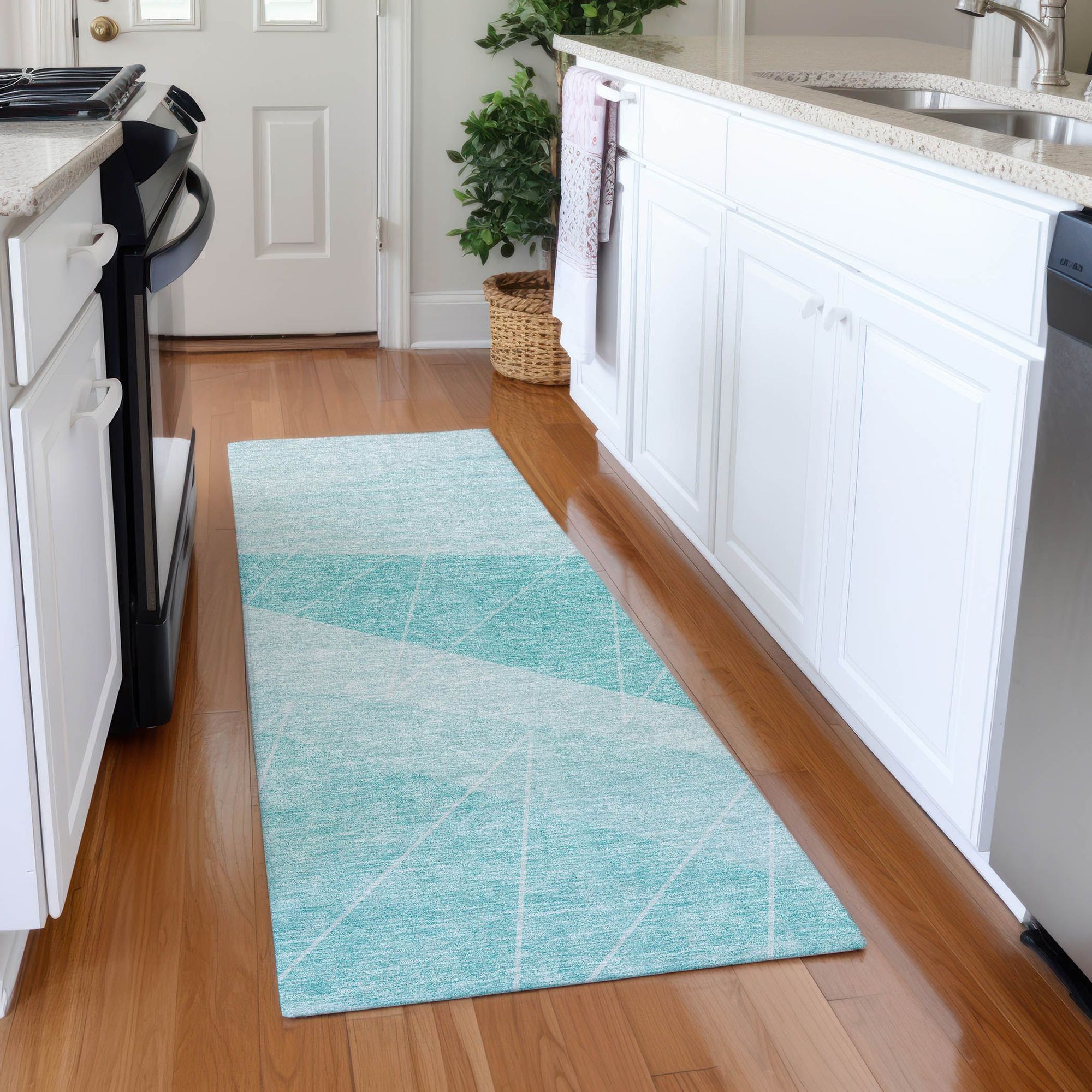 Machine Made ACN706 Teal  Rugs #color_teal 