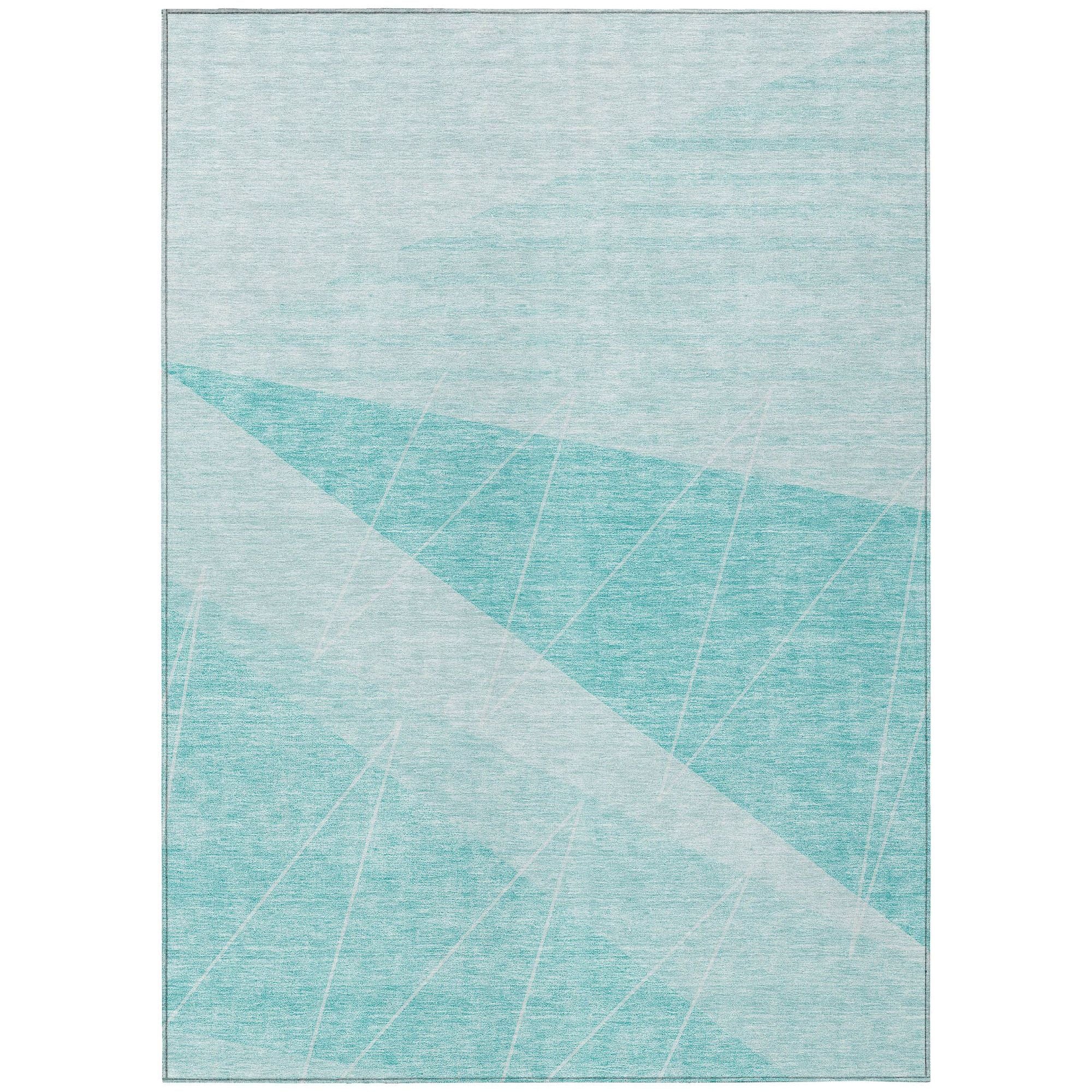 Machine Made ACN706 Teal  Rugs #color_teal 