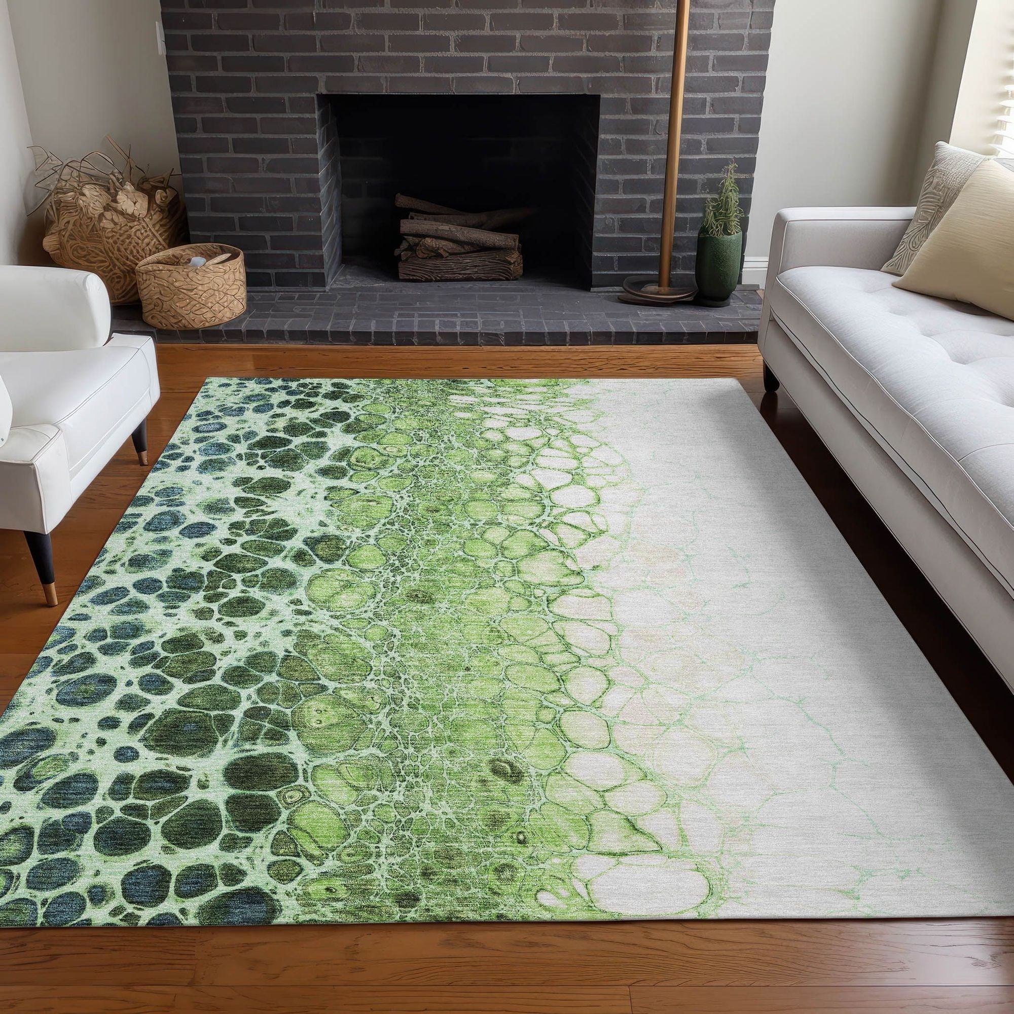 Machine Made ACN707 Aloe Green Rugs #color_aloe green