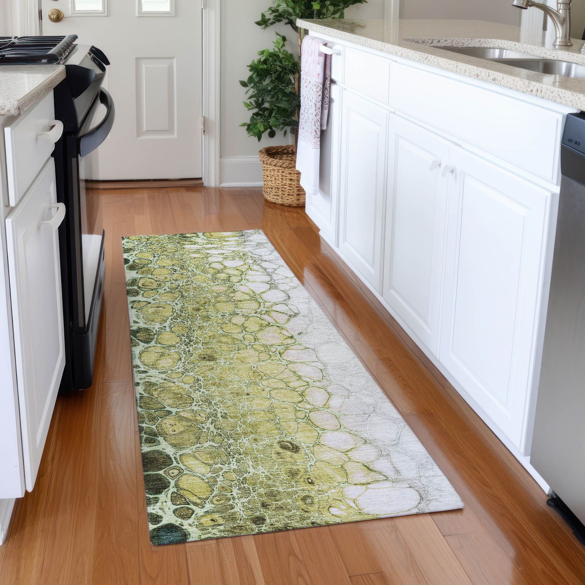 Machine Made ACN707 Olive Green Rugs #color_olive green