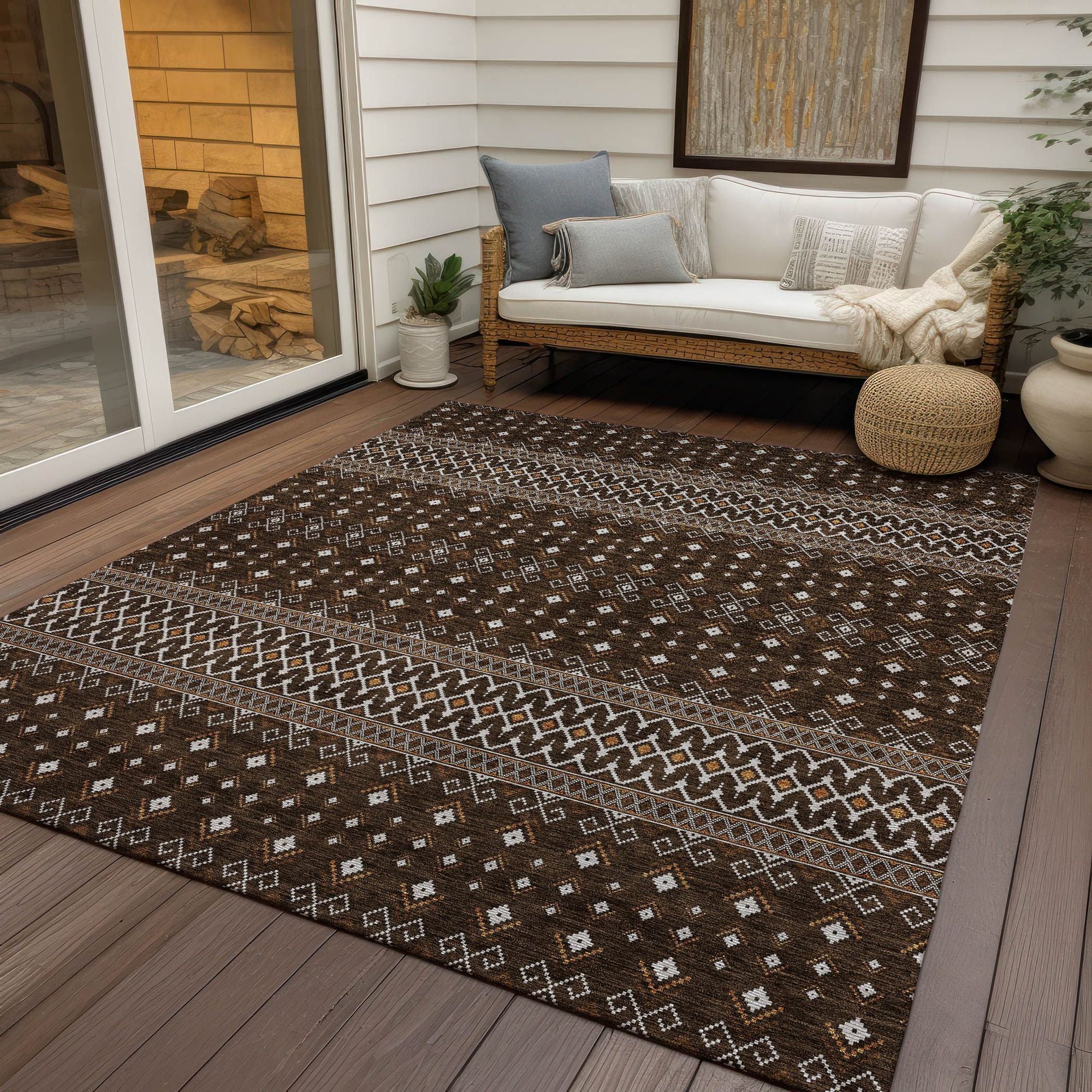 Machine Made ACN708 Chocolate Brown Rugs #color_chocolate brown