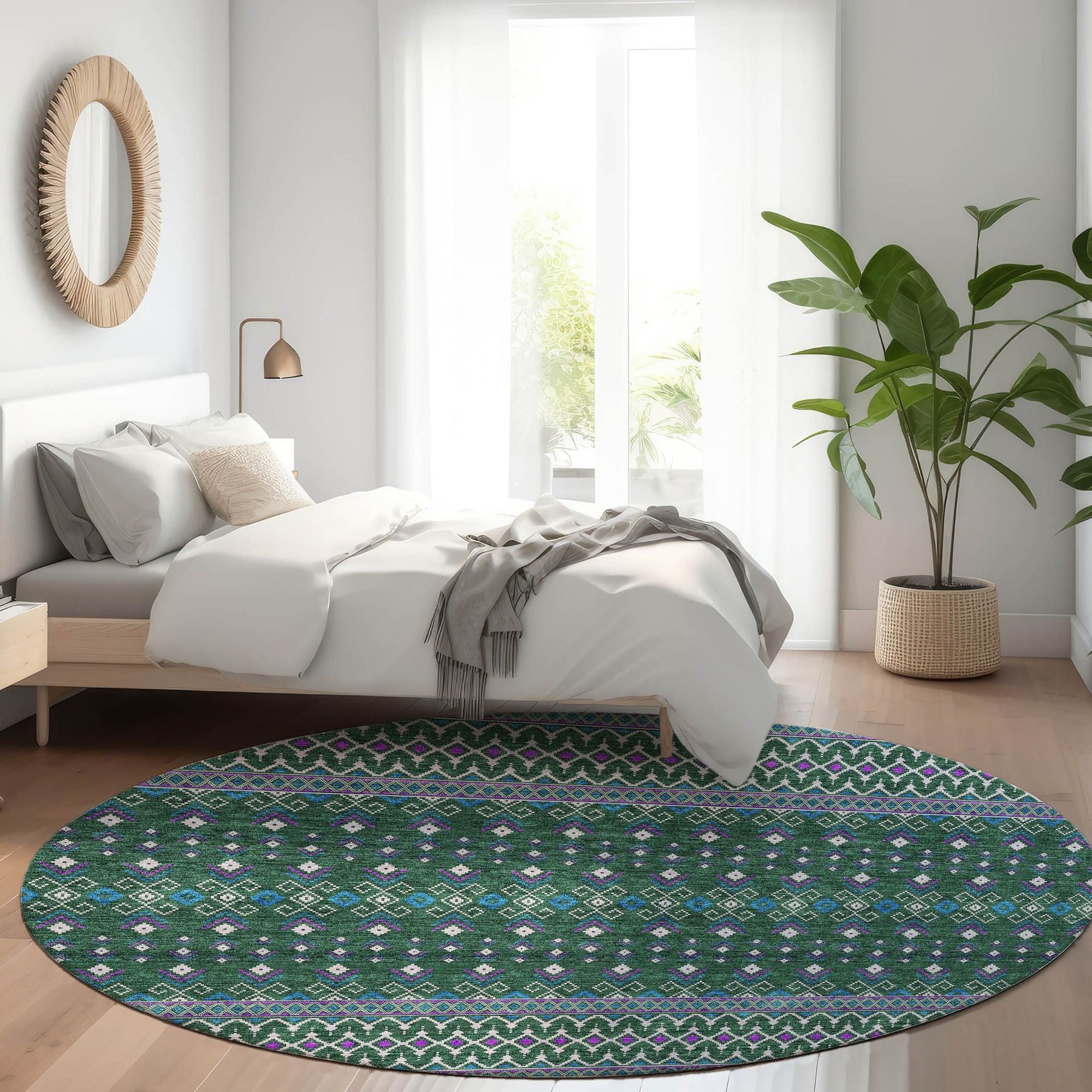 Machine Made ACN708 Green  Rugs #color_green 