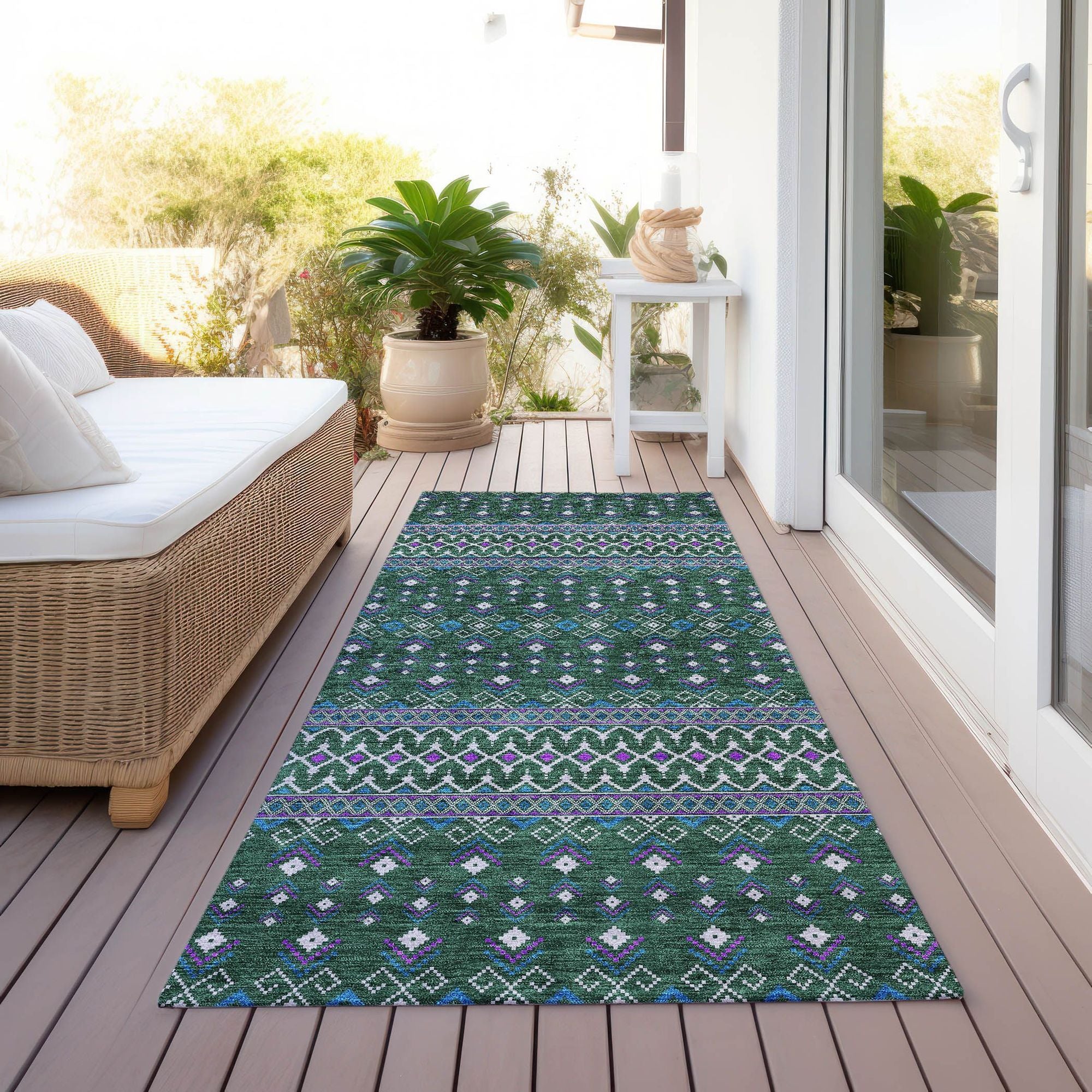 Machine Made ACN708 Green  Rugs #color_green 