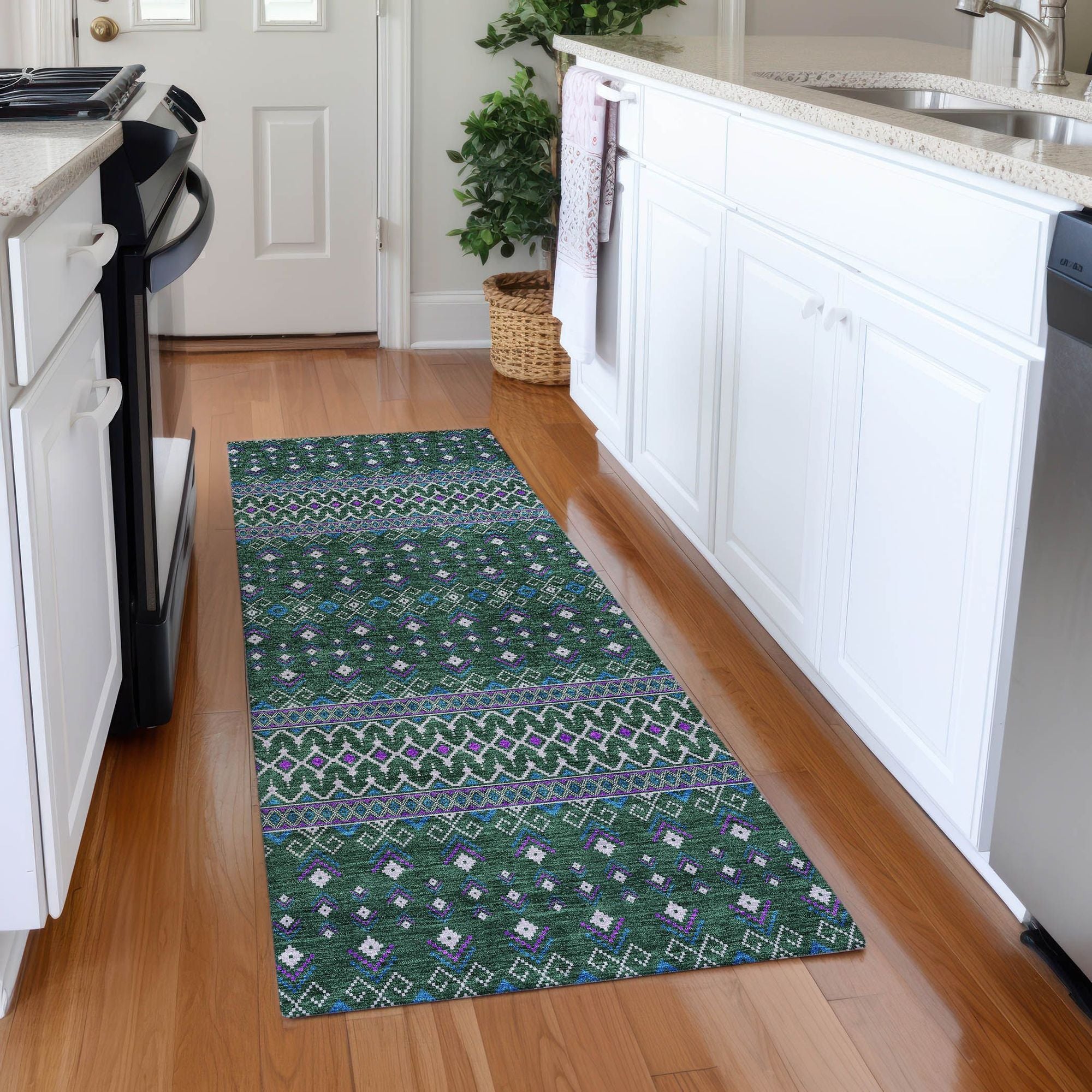 Machine Made ACN708 Green  Rugs #color_green 