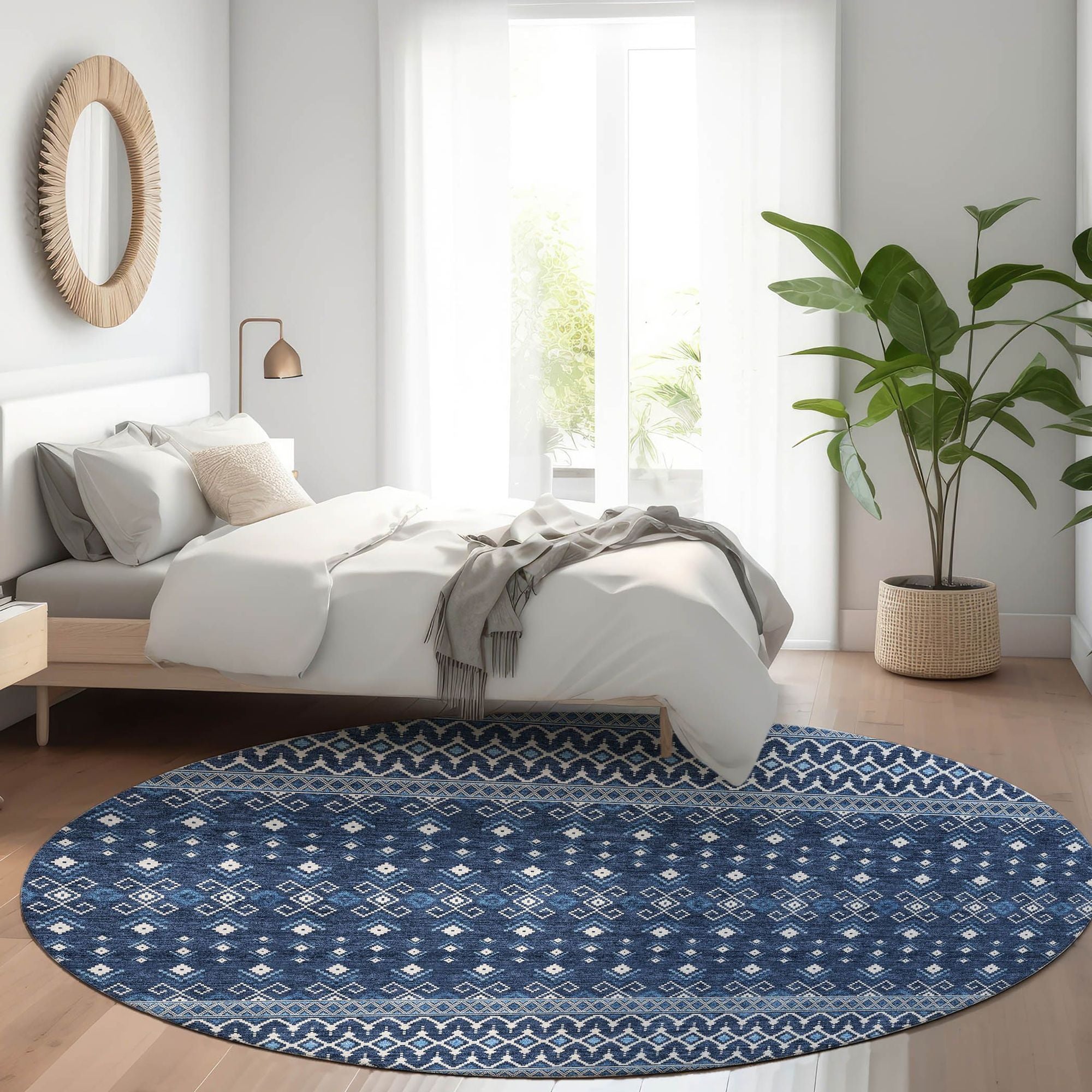 Machine Made ACN708 Navy Blue Rugs #color_navy blue