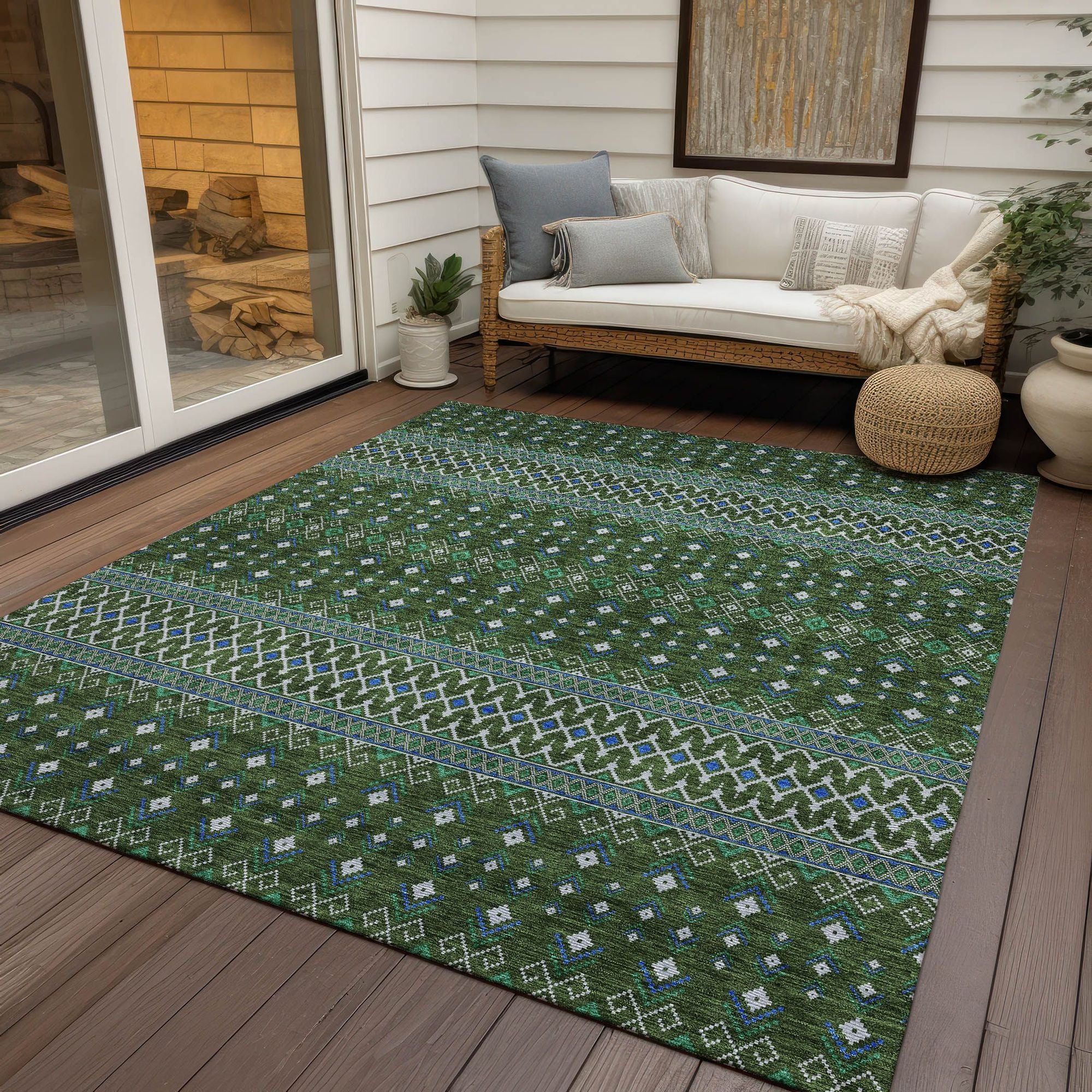 Machine Made ACN708 Olive Green Rugs #color_olive green