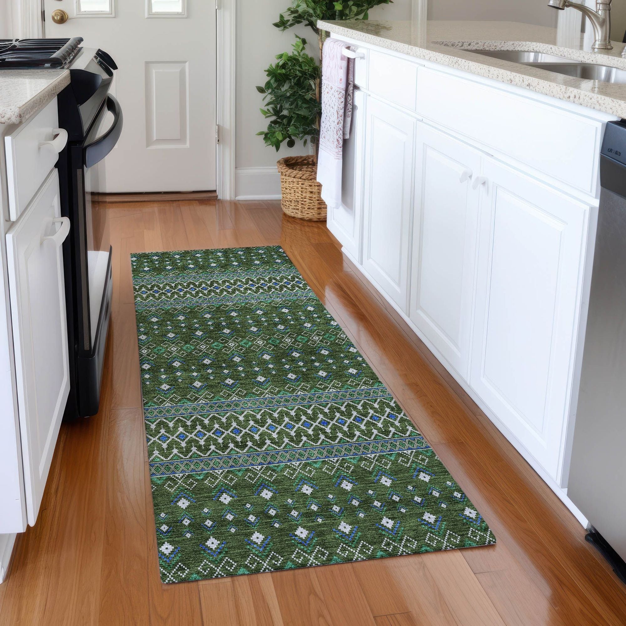 Machine Made ACN708 Olive Green Rugs #color_olive green