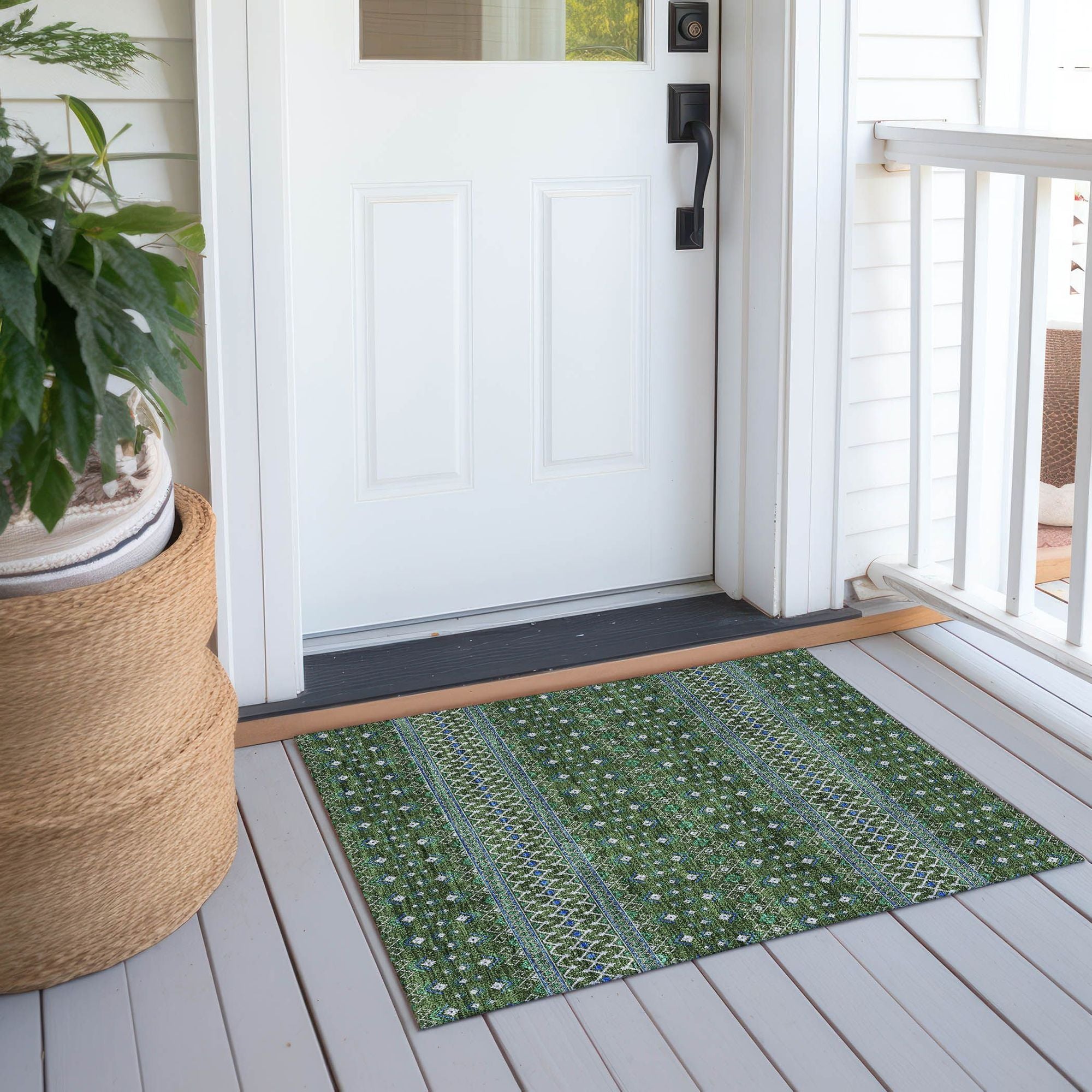 Machine Made ACN708 Olive Green Rugs #color_olive green