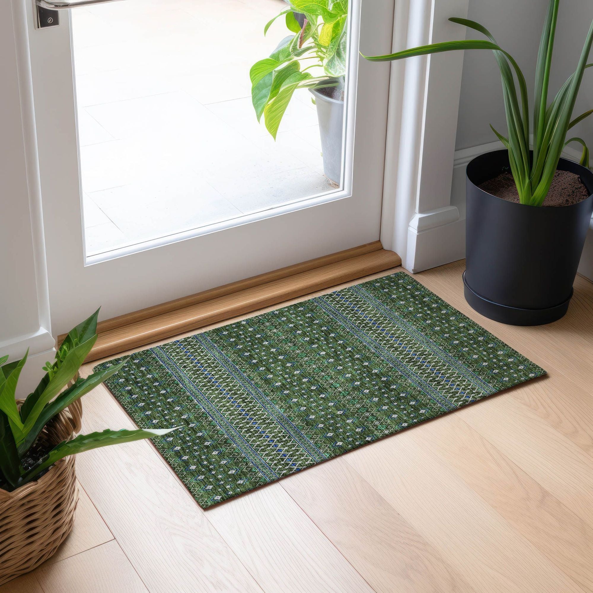 Machine Made ACN708 Olive Green Rugs #color_olive green