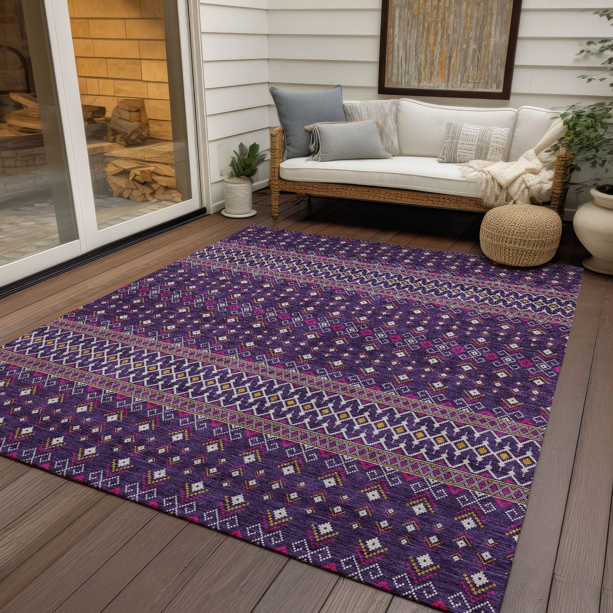 Machine Made ACN708 Purple  Rugs #color_purple 