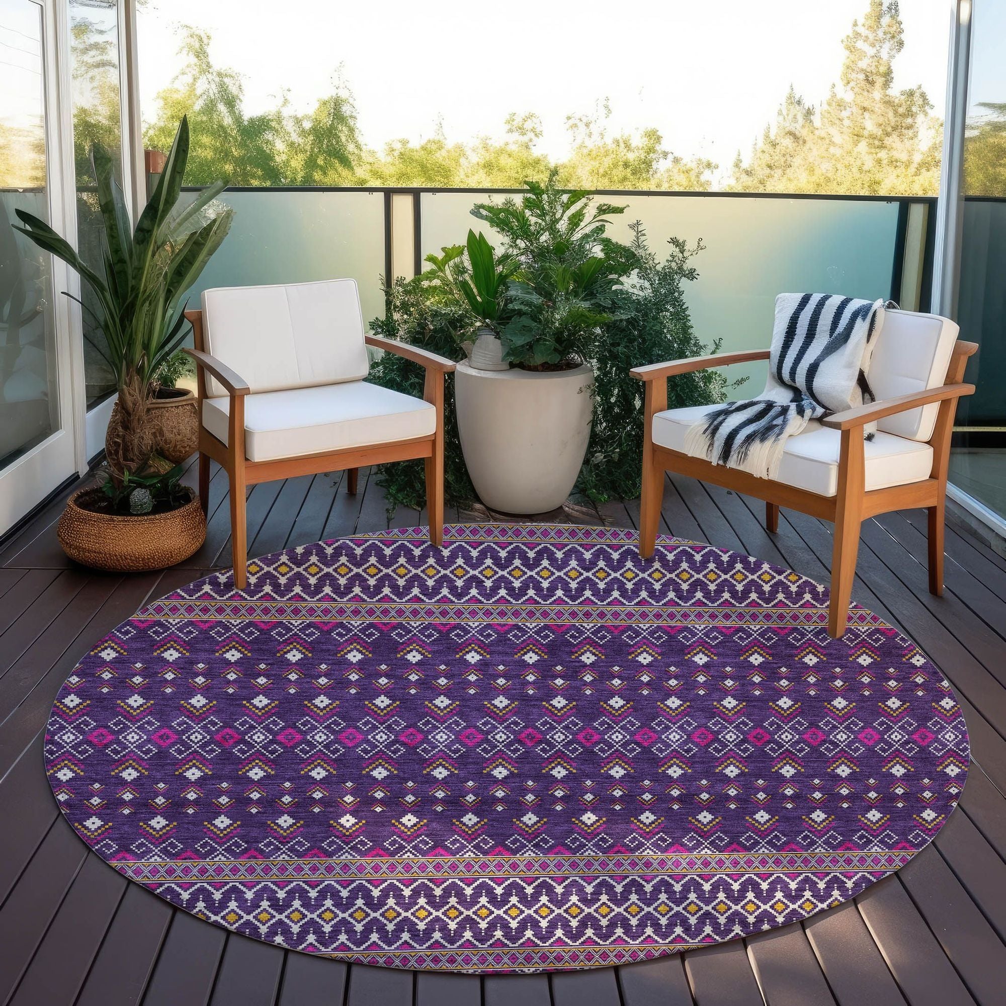 Machine Made ACN708 Purple  Rugs #color_purple 