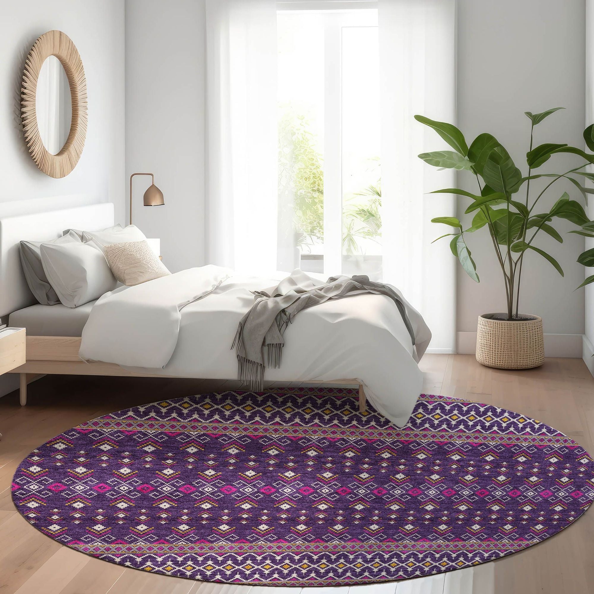 Machine Made ACN708 Purple  Rugs #color_purple 