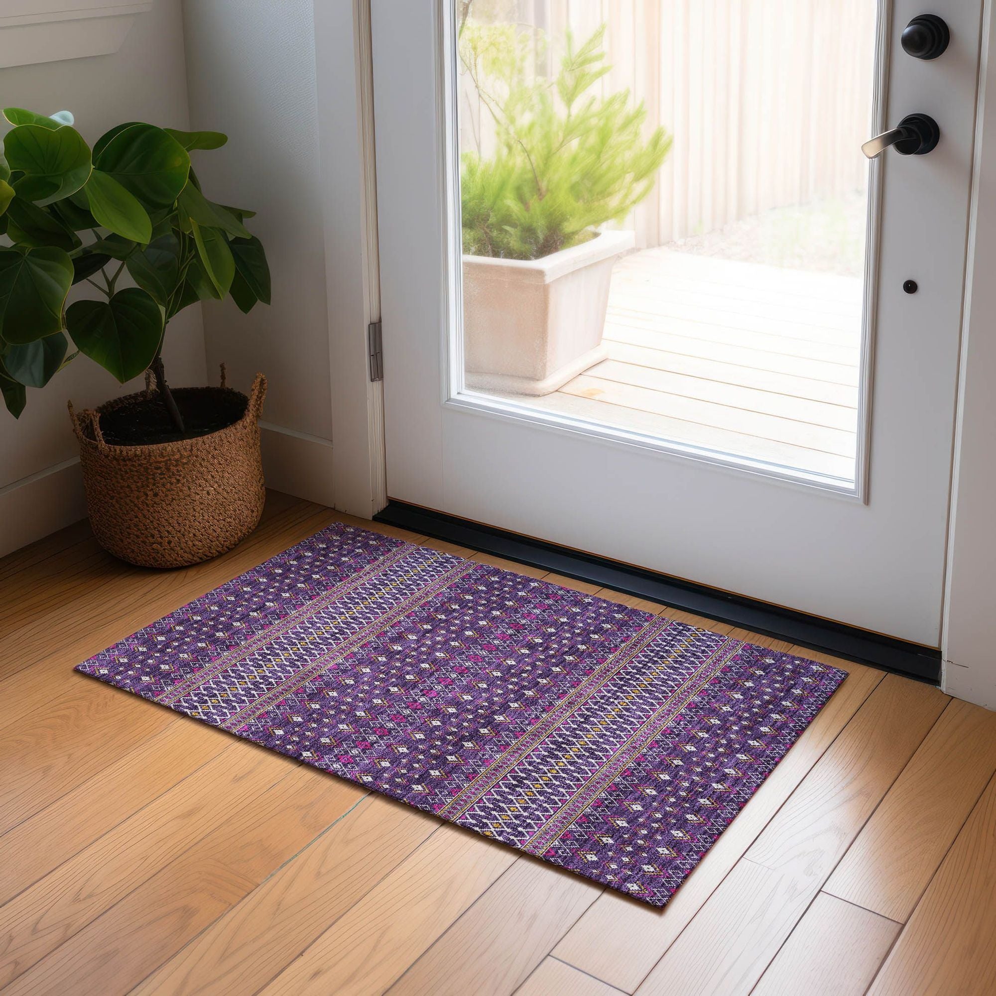 Machine Made ACN708 Purple  Rugs #color_purple 