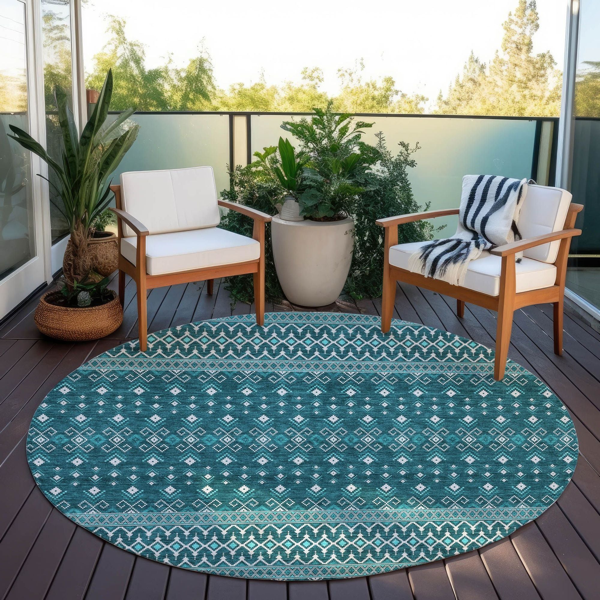 Machine Made ACN708 Teal  Rugs #color_teal 